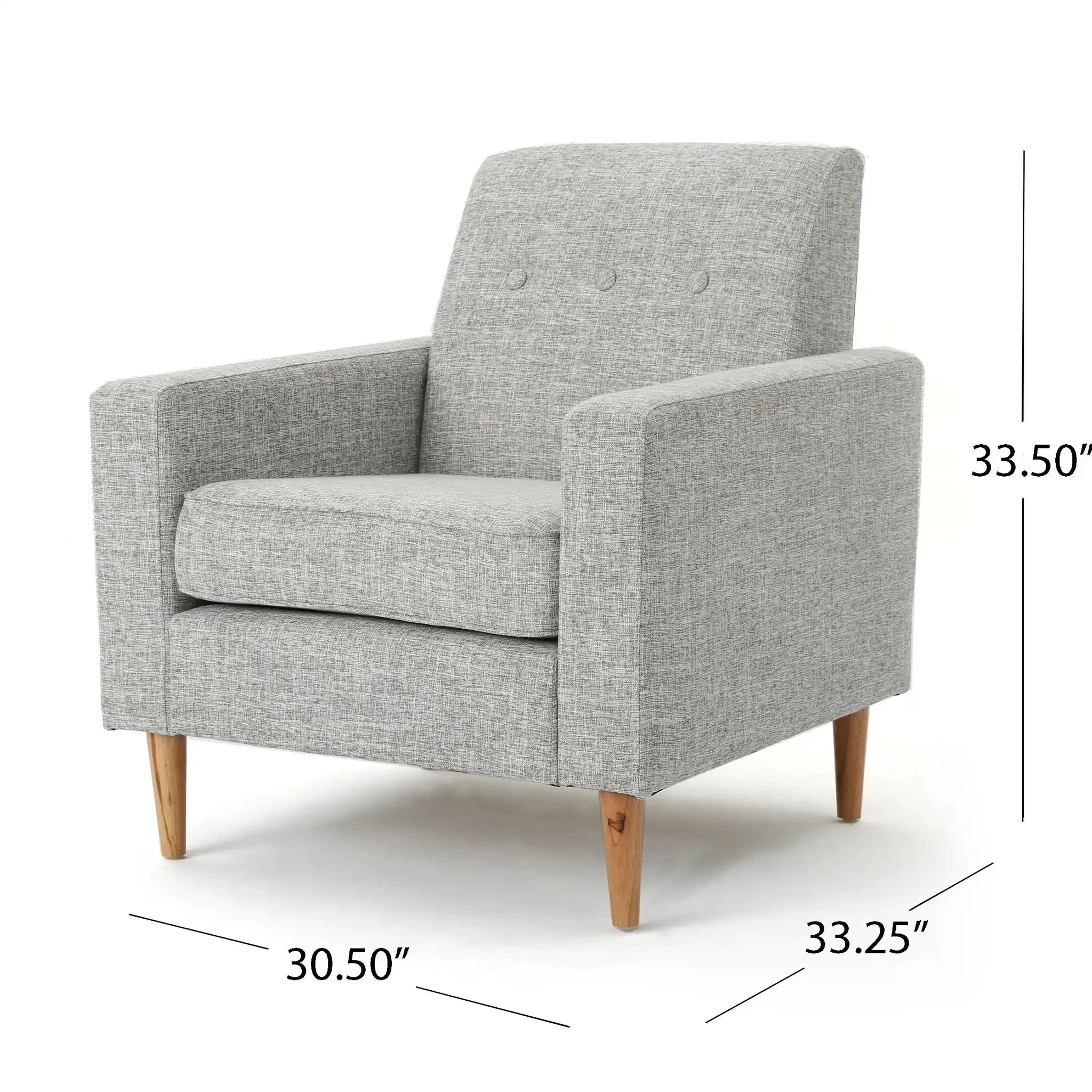 Nebulize - Upholstered Fabric Club Chair With Button Tufted And Square Off Arm And Back - Image 10