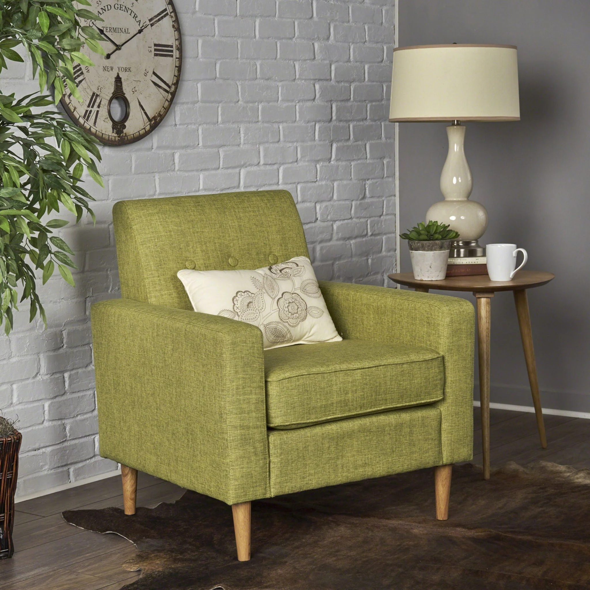 Nebulize - Upholstered Fabric Club Chair With Button Tufted And Square Off Arm And Back - Image 11