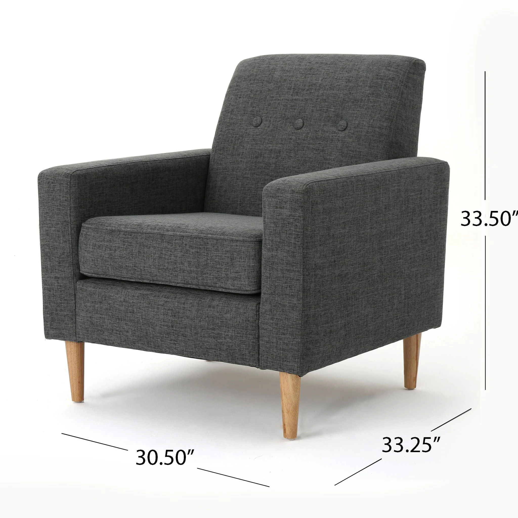 Nebulize - Upholstered Fabric Club Chair With Button Tufted And Square Off Arm And Back - Image 14