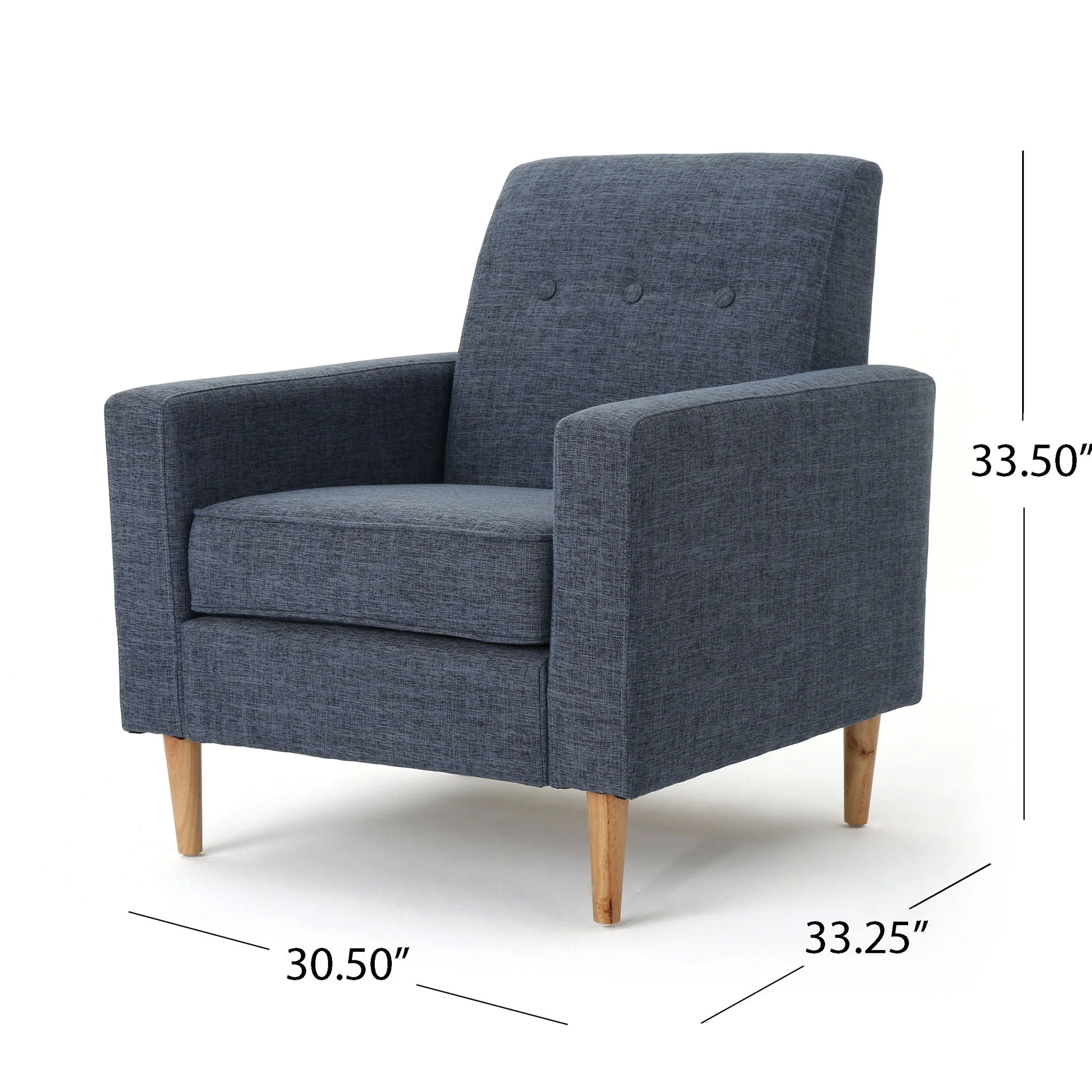 Nebulize - Upholstered Fabric Club Chair With Button Tufted And Square Off Arm And Back - Image 15