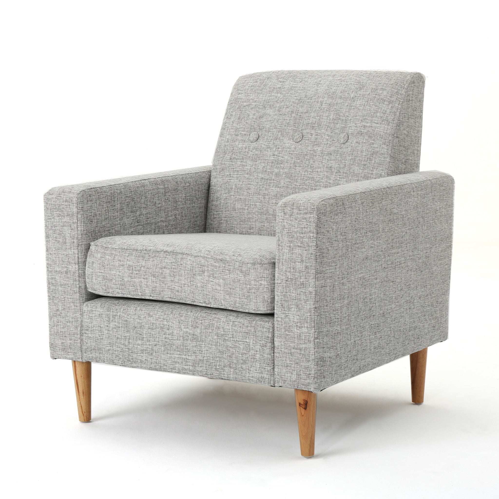 Nebulize - Upholstered Fabric Club Chair With Button Tufted And Square Off Arm And Back - Image 2