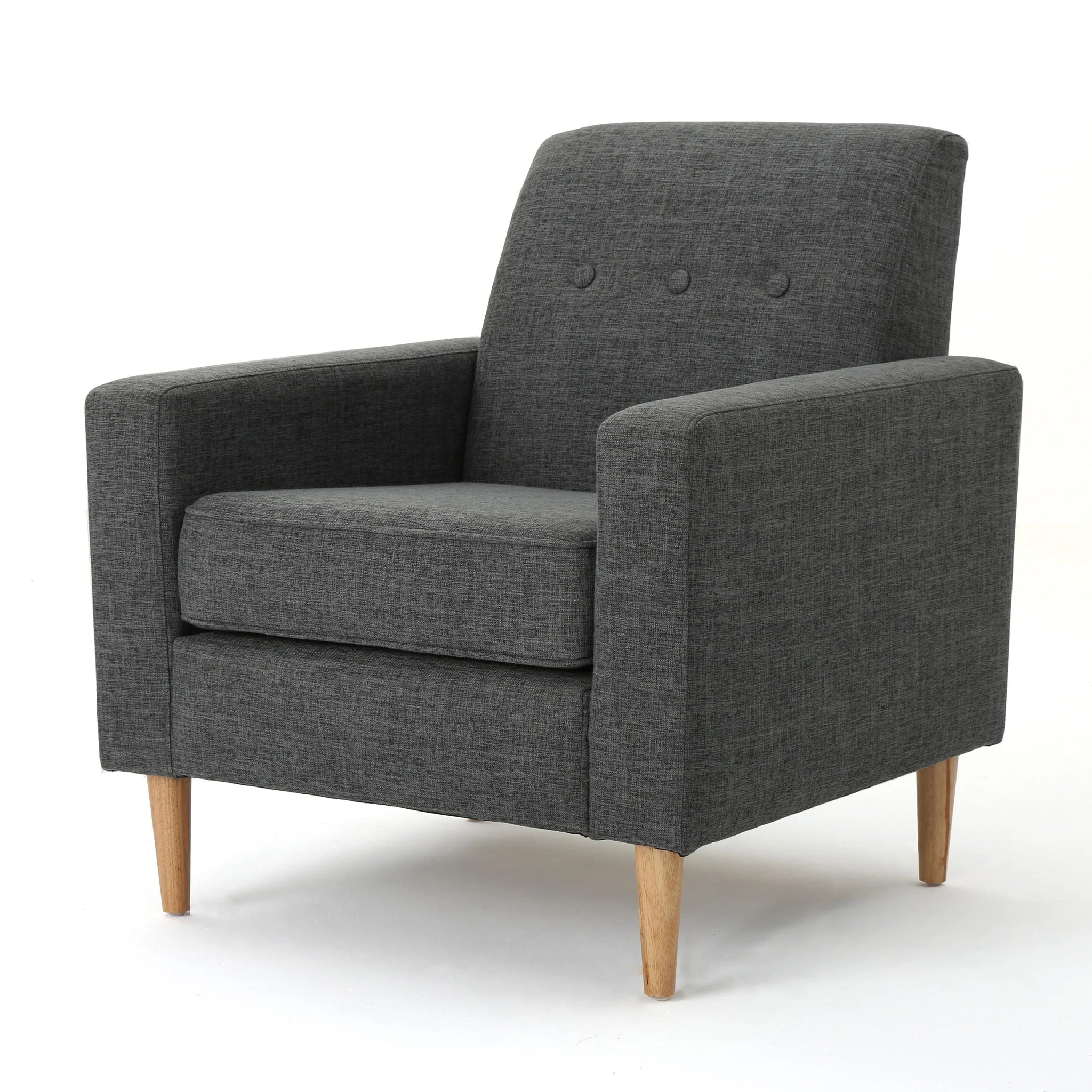 Nebulize - Upholstered Fabric Club Chair With Button Tufted And Square Off Arm And Back - Image 3