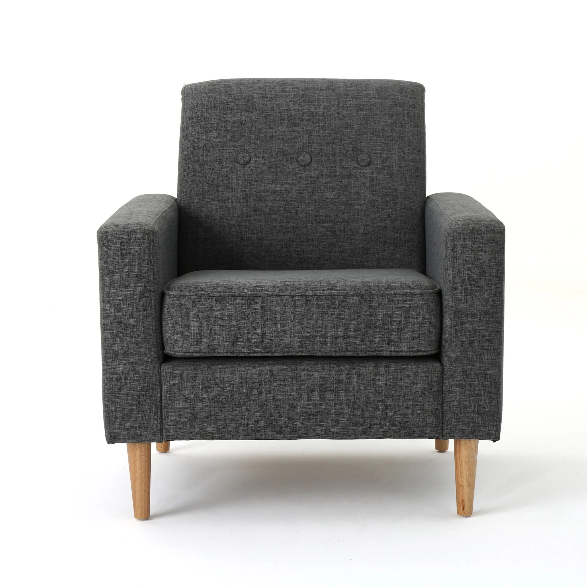 Nebulize - Upholstered Fabric Club Chair With Button Tufted And Square Off Arm And Back - Image 7