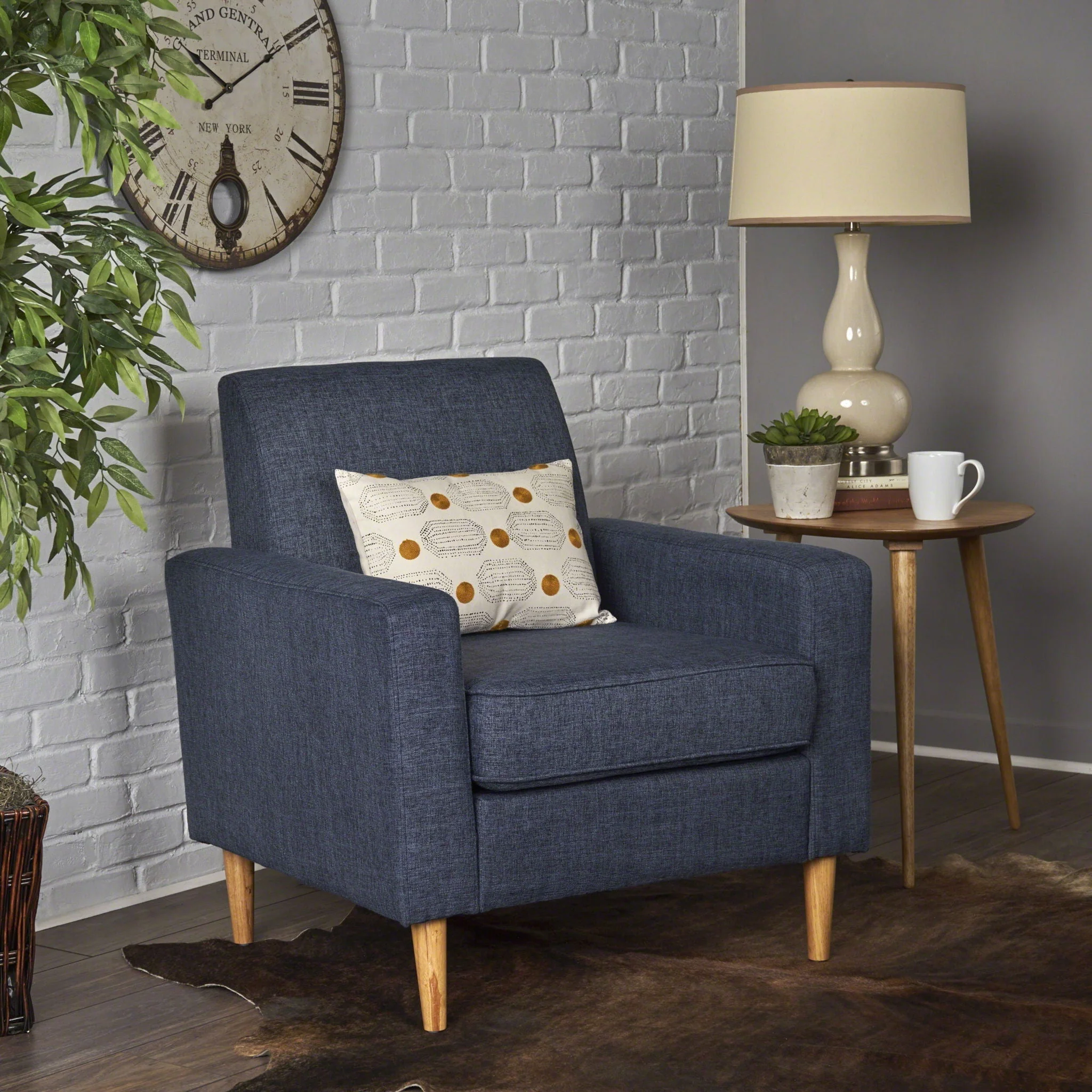 Nebulize - Upholstered Fabric Club Chair With Button Tufted And Square Off Arm And Back - Image 8