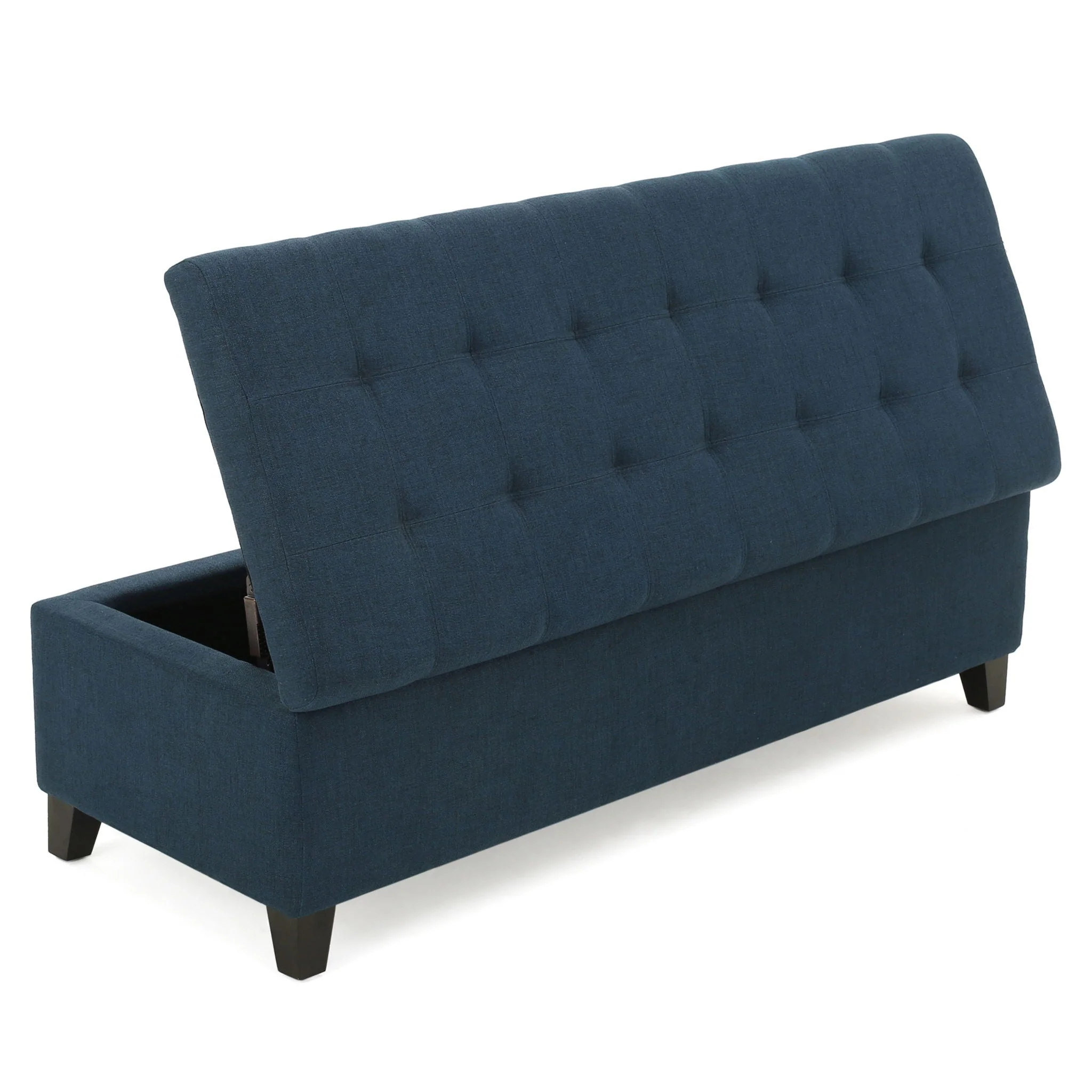Nebulous - Fabric Upholstered Ottoman With Storage And Diamond Tufted Seat - Navy Blue - Image 10