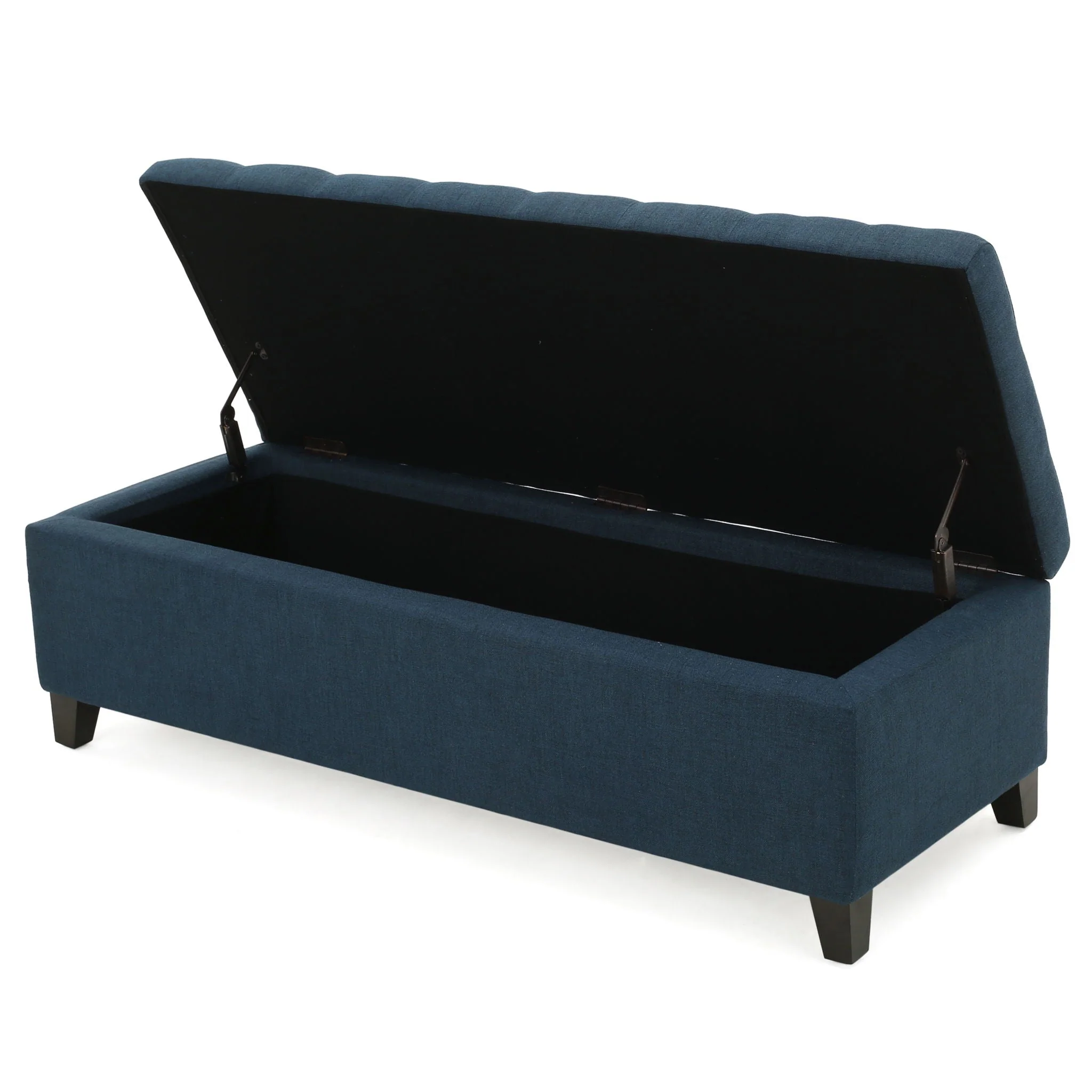 Nebulous - Fabric Upholstered Ottoman With Storage And Diamond Tufted Seat - Navy Blue - Image 8