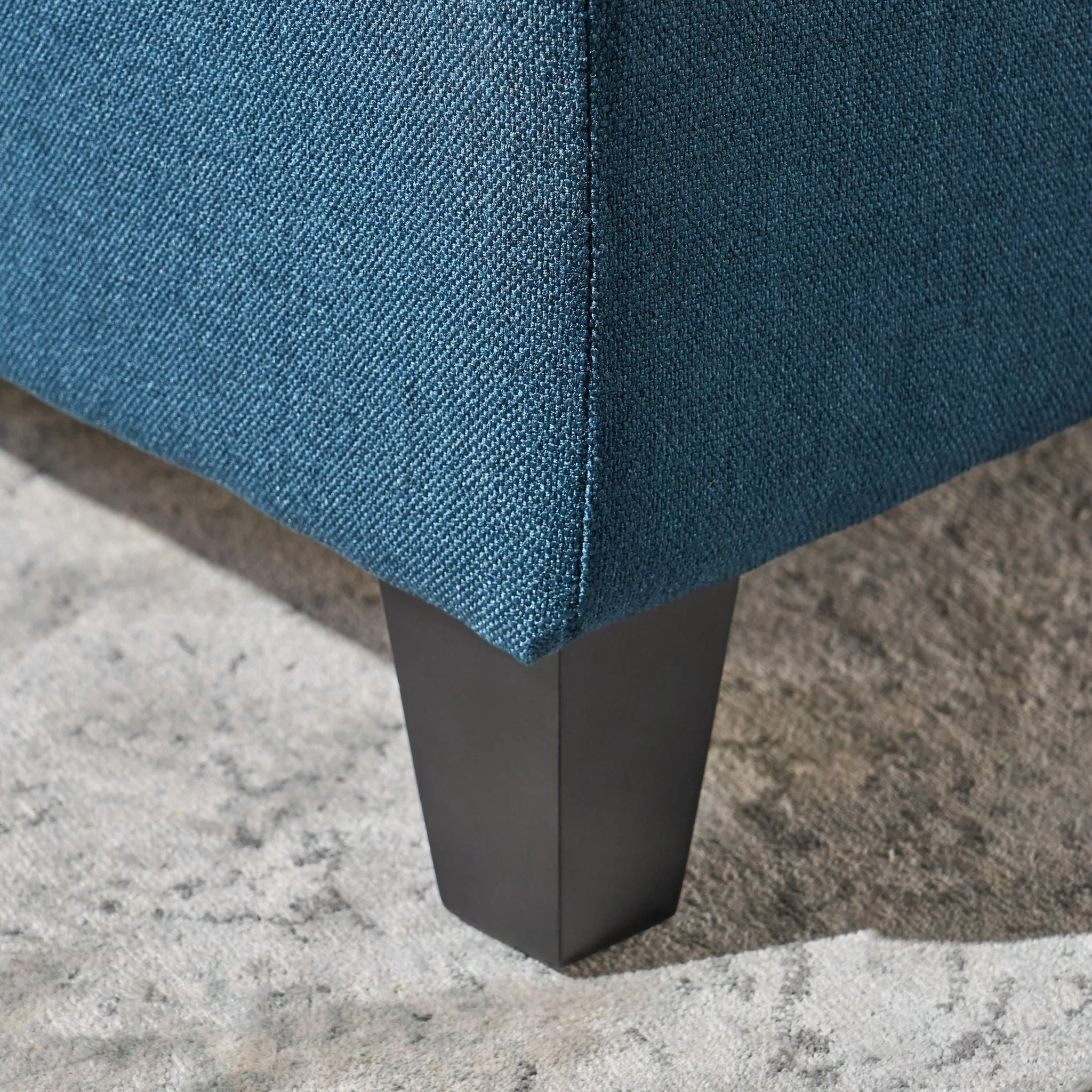 Nebulous - Fabric Upholstered Ottoman With Storage And Diamond Tufted Seat - Navy Blue - Image 9