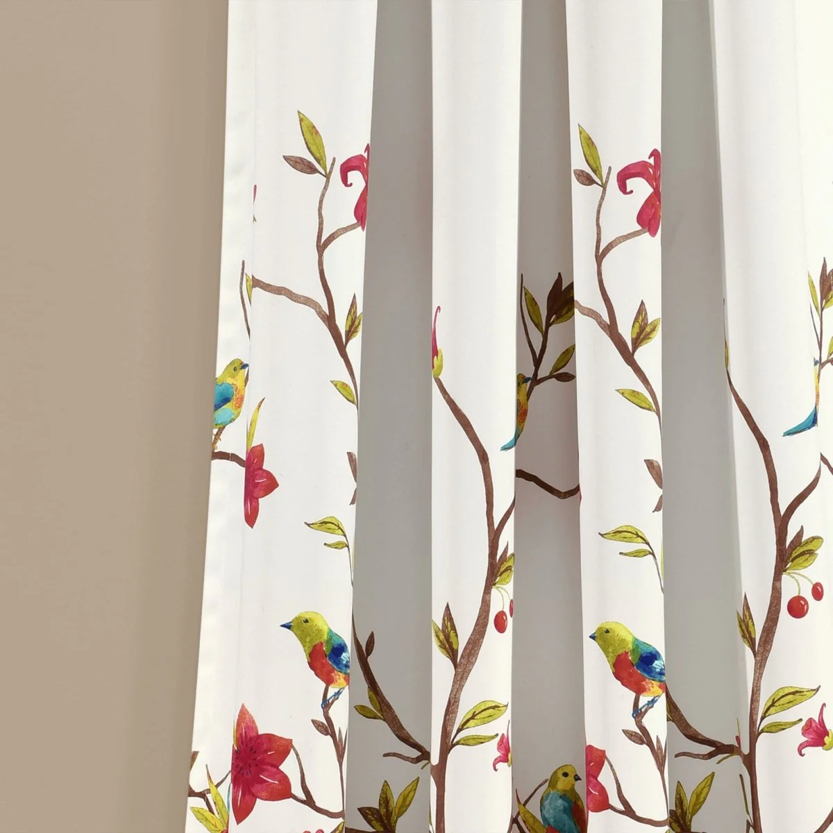 Neela Birds Light Filtering Window Curtain Panel Set - Image 4