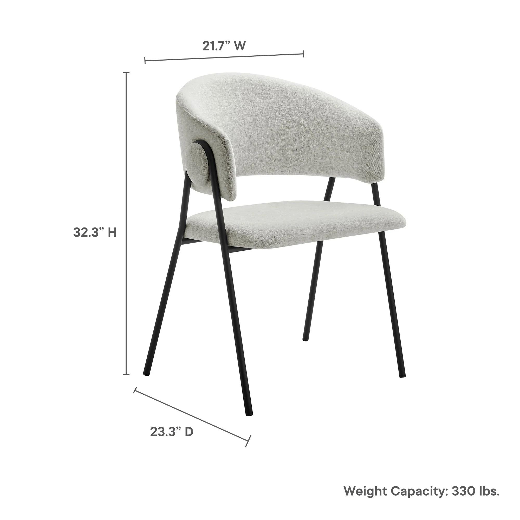 Nella Upholstered Heathered Chenille Dining Chairs Set of 2 by Modway - Image 20
