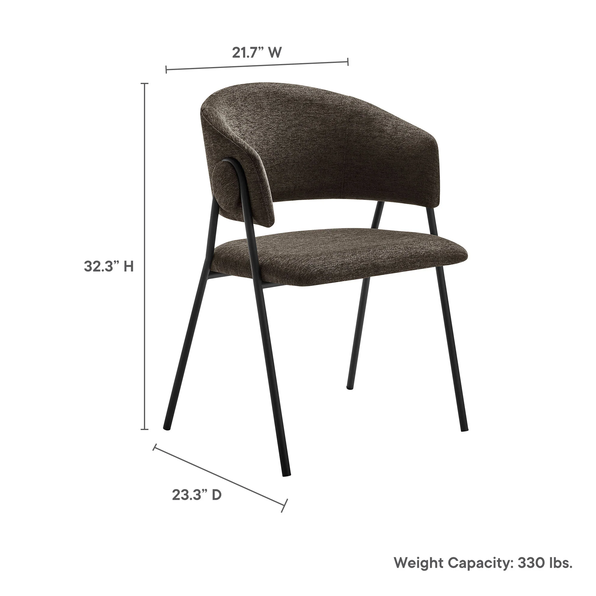 Nella Upholstered Heathered Chenille Dining Chairs Set of 2 by Modway - Image 22