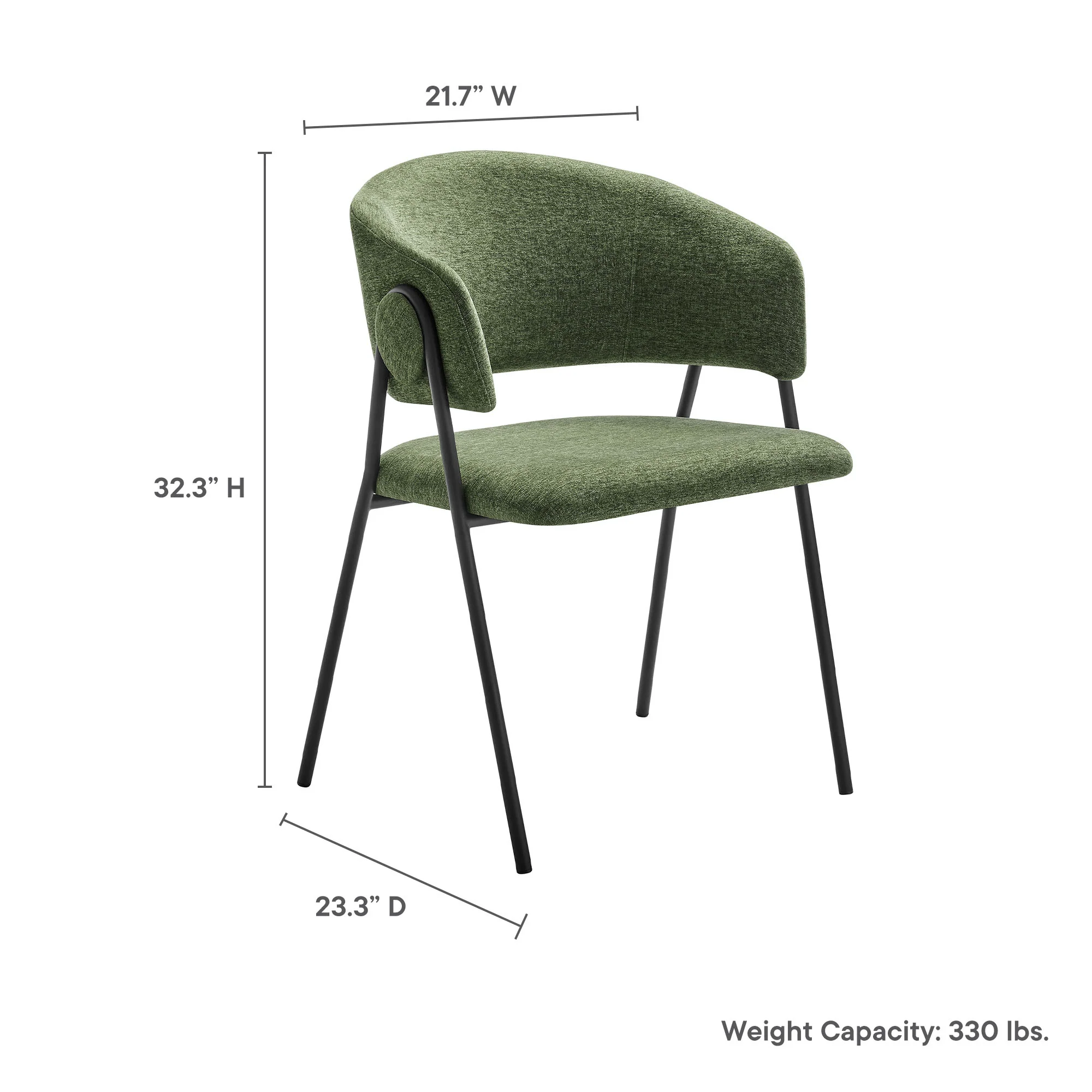 Nella Upholstered Heathered Chenille Dining Chairs Set of 2 by Modway - Image 24