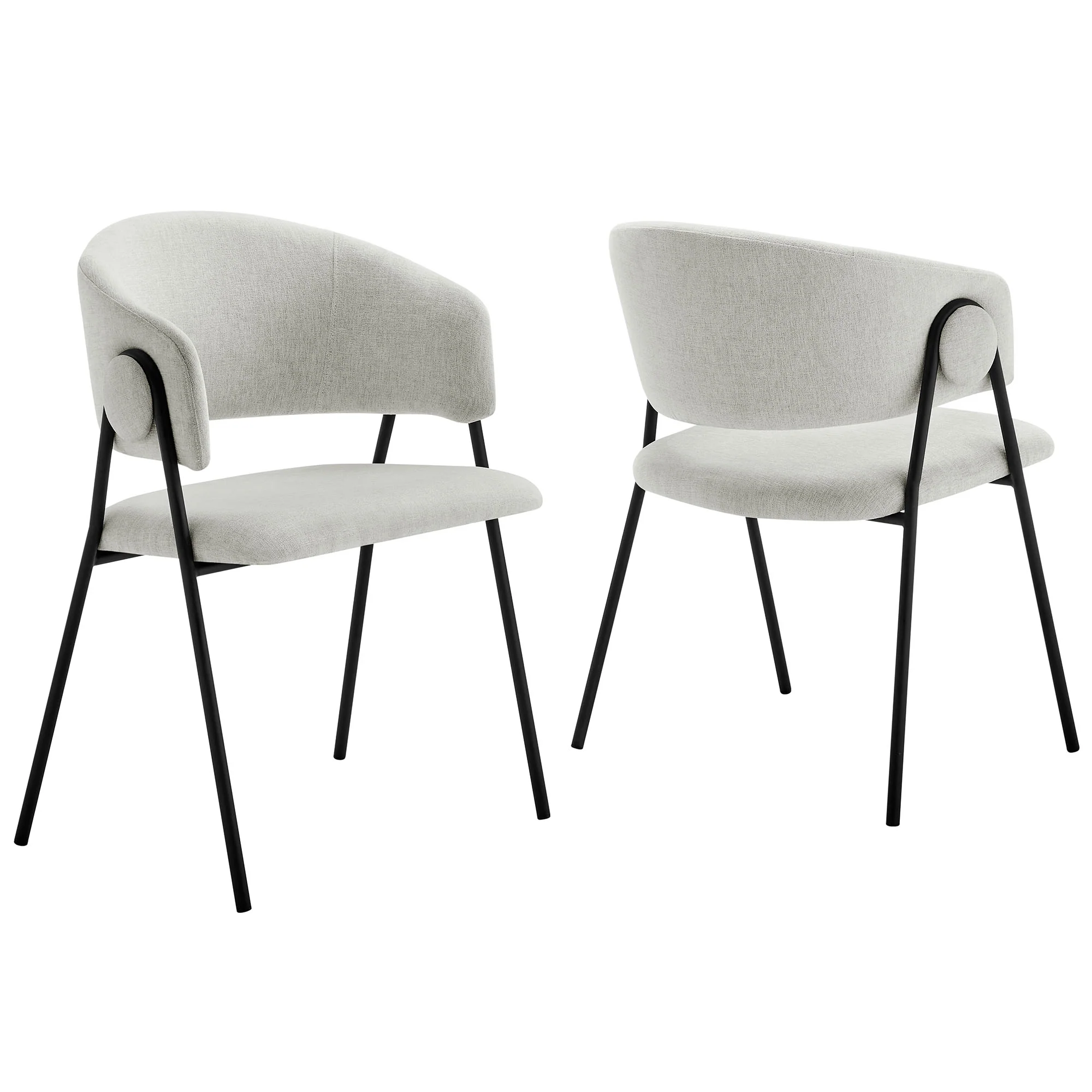 Nella Upholstered Heathered Chenille Dining Chairs Set of 2 by Modway - Image 26