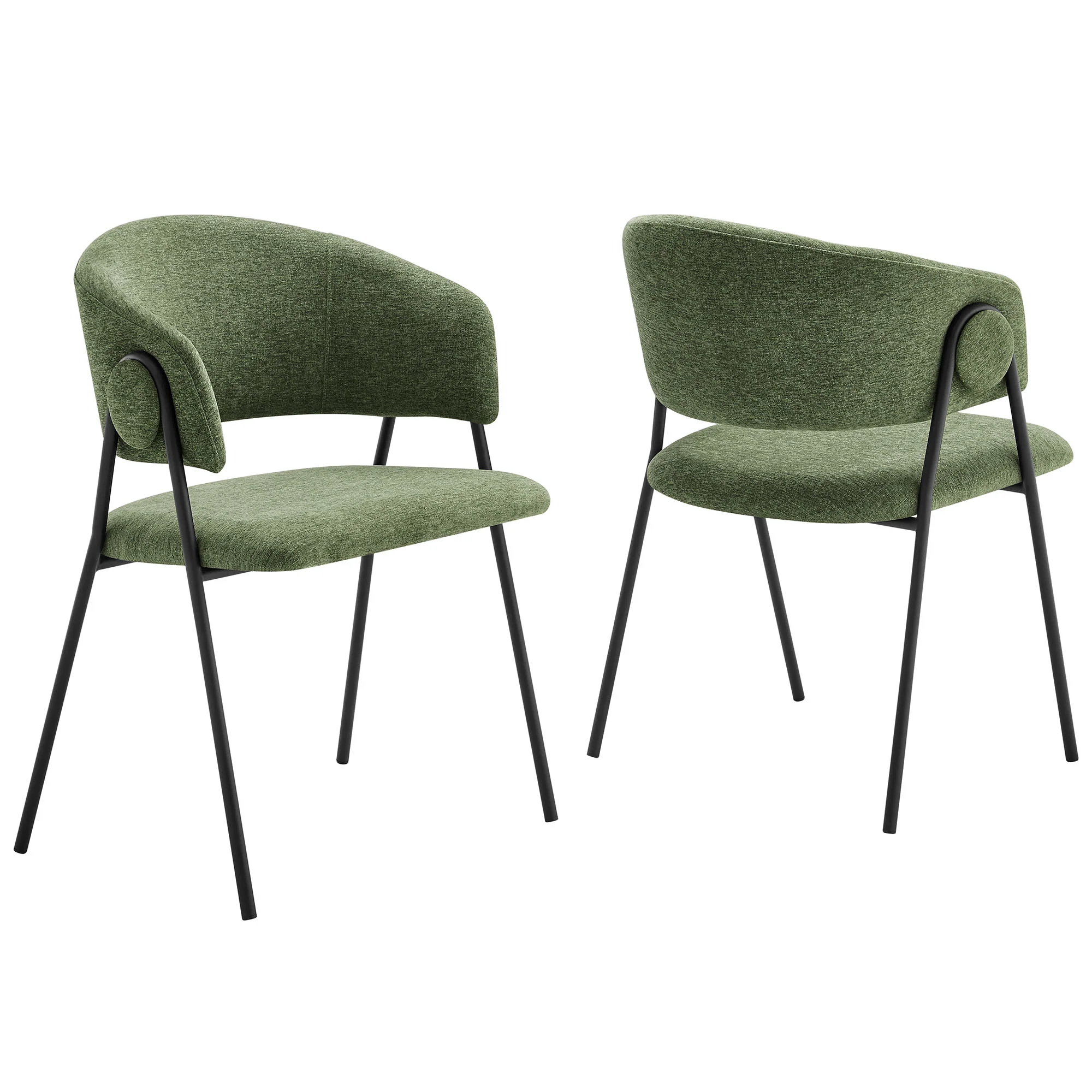 Nella Upholstered Heathered Chenille Dining Chairs Set of 2 by Modway - Image 27