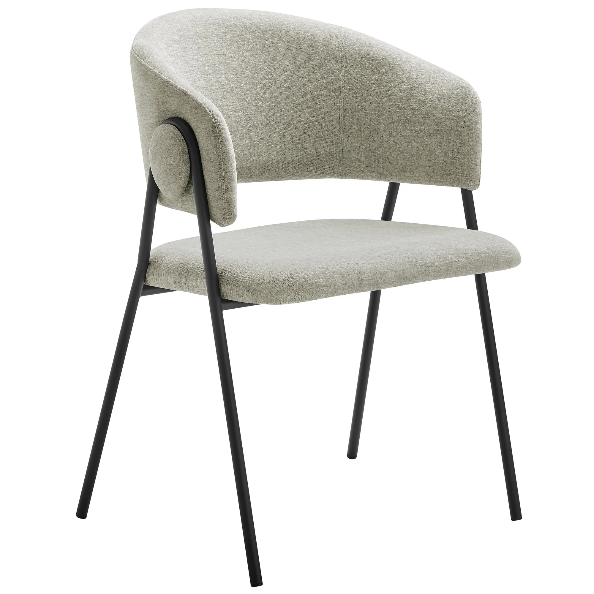 Nella Upholstered Heathered Chenille Dining Chairs Set of 2 by Modway - Image 4
