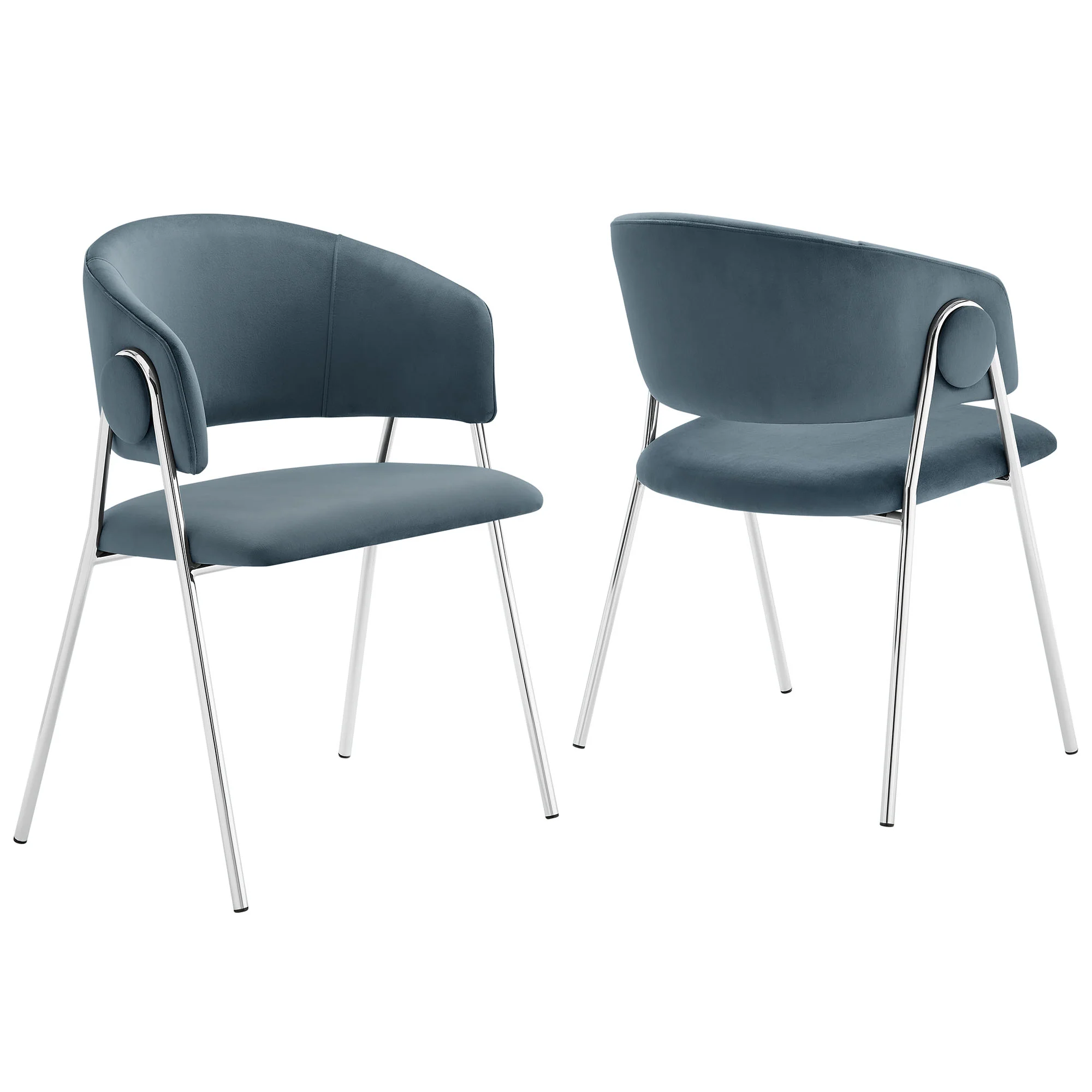 Nella Upholstered Performance Velvet Dining Chair Set of 2 - Image 35