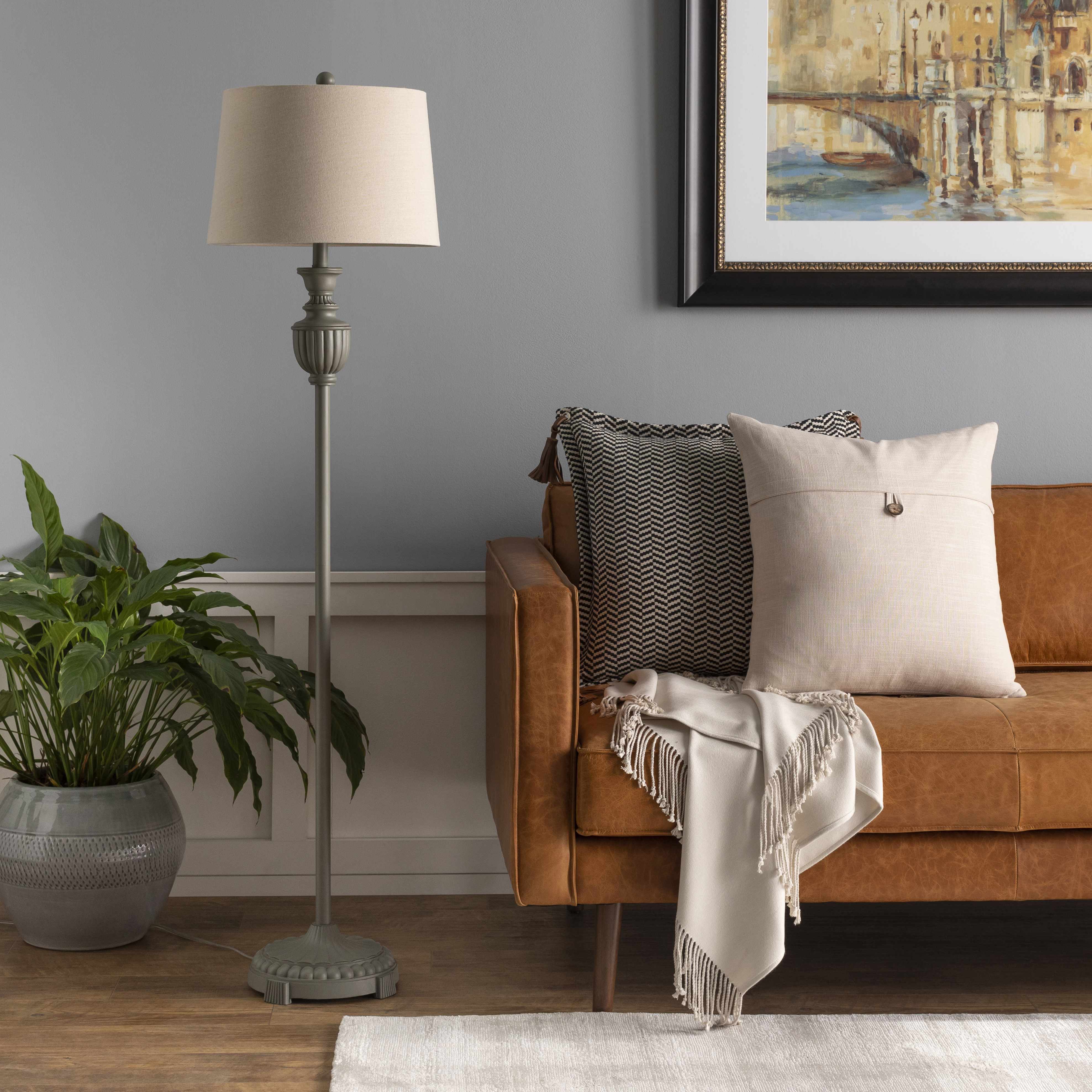 Nelspruit Gray Resin Floor Lamp - Image 3