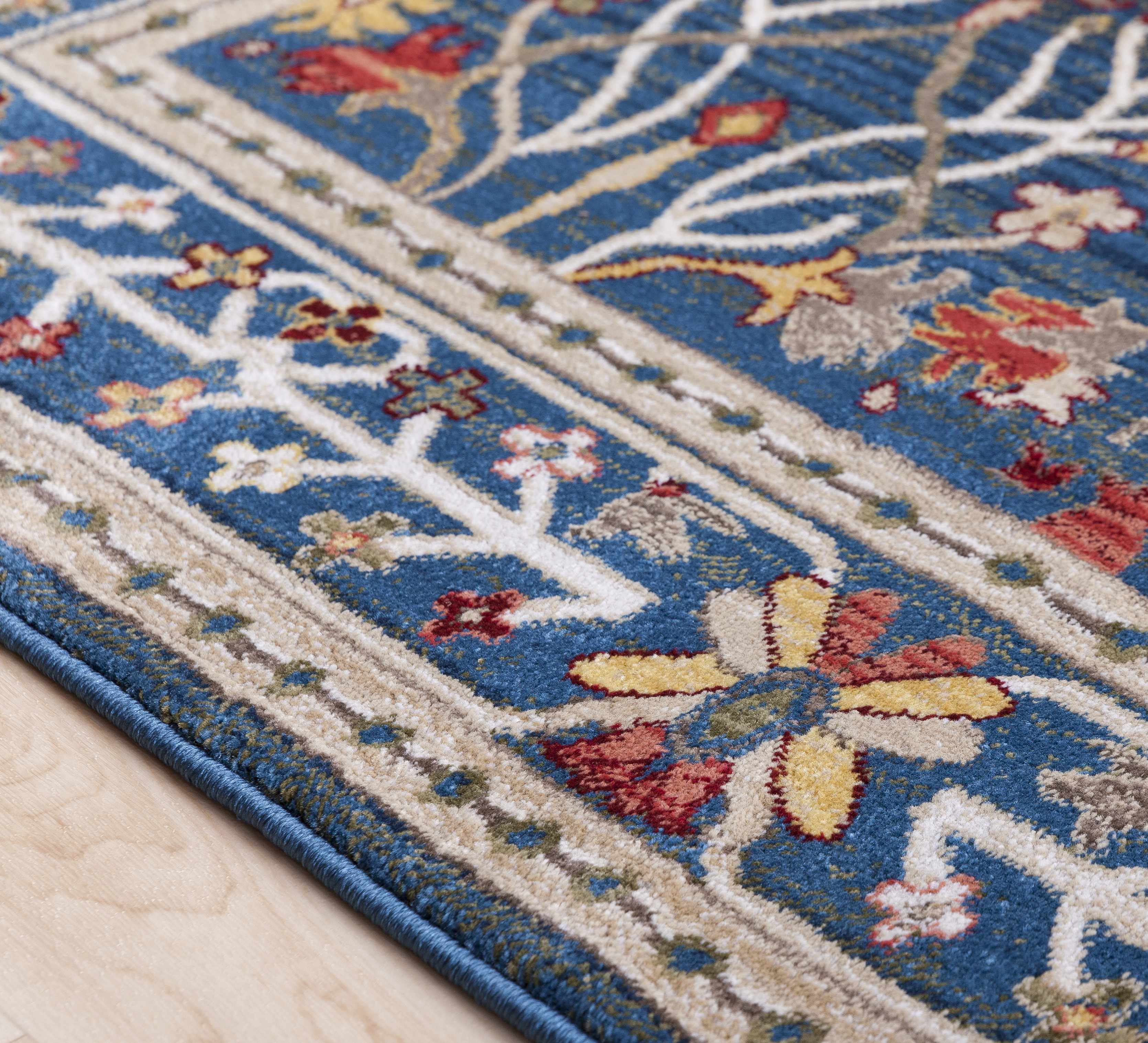 Neola Navy Blue Damask Area Rug - Image 12