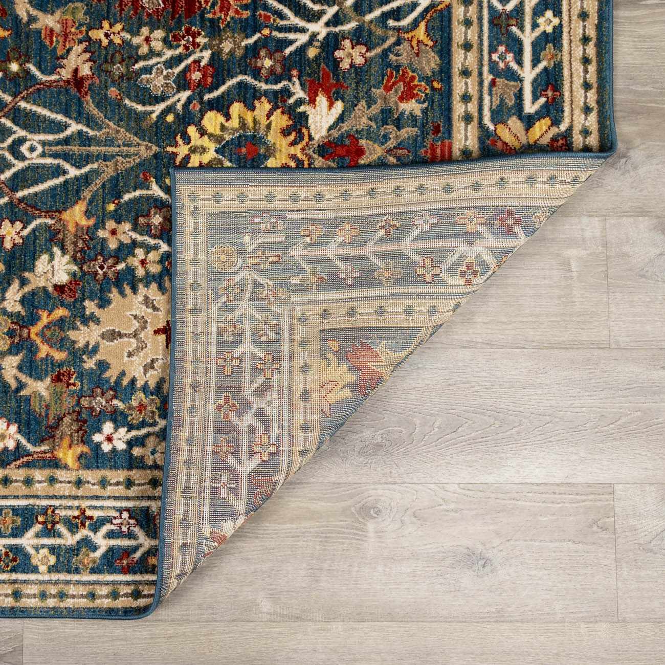 Neola Navy Blue Damask Area Rug - Image 5