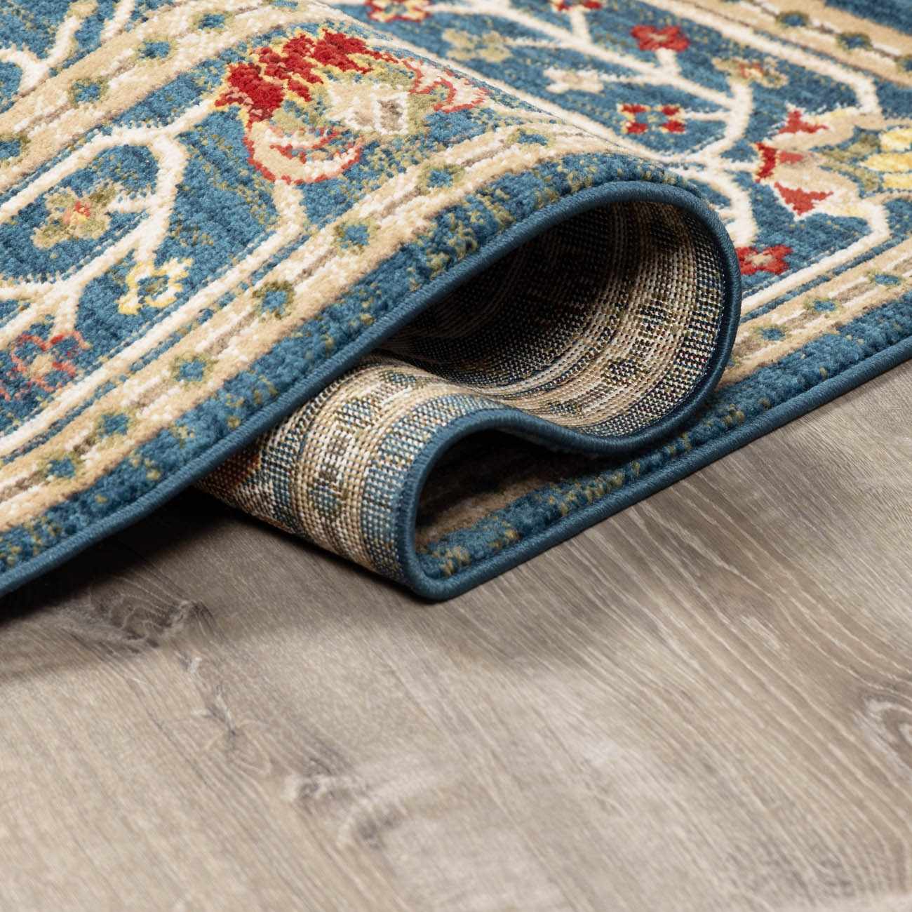 Neola Navy Blue Damask Area Rug - Image 7