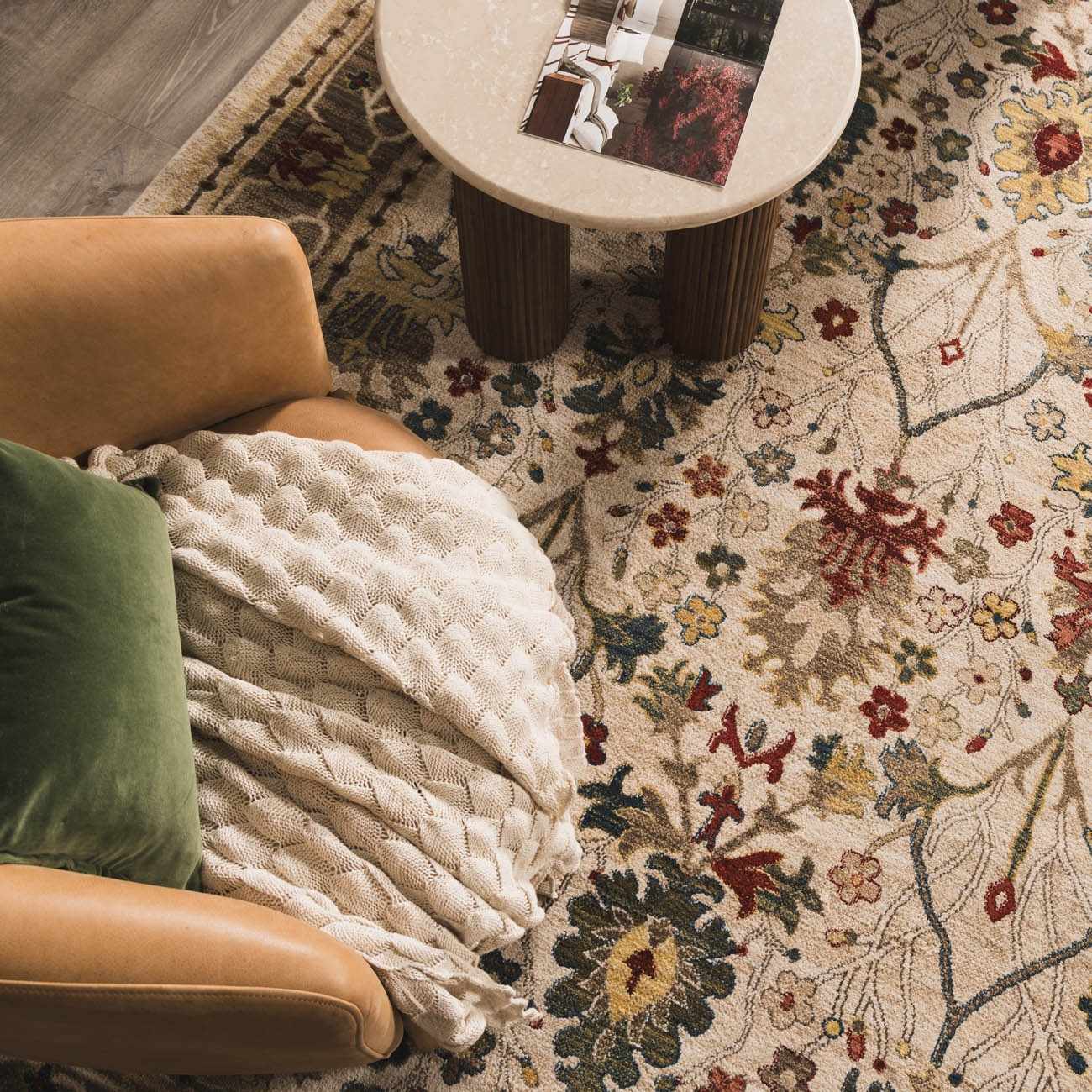 Neola White/Brown Oushak Rug - Image 3