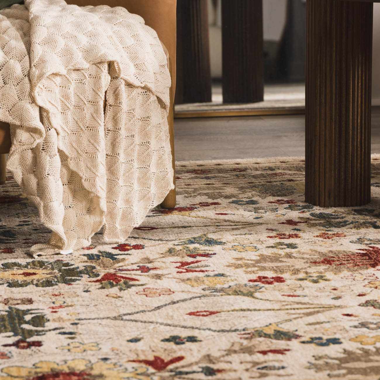 Neola White/Brown Oushak Rug - Image 7