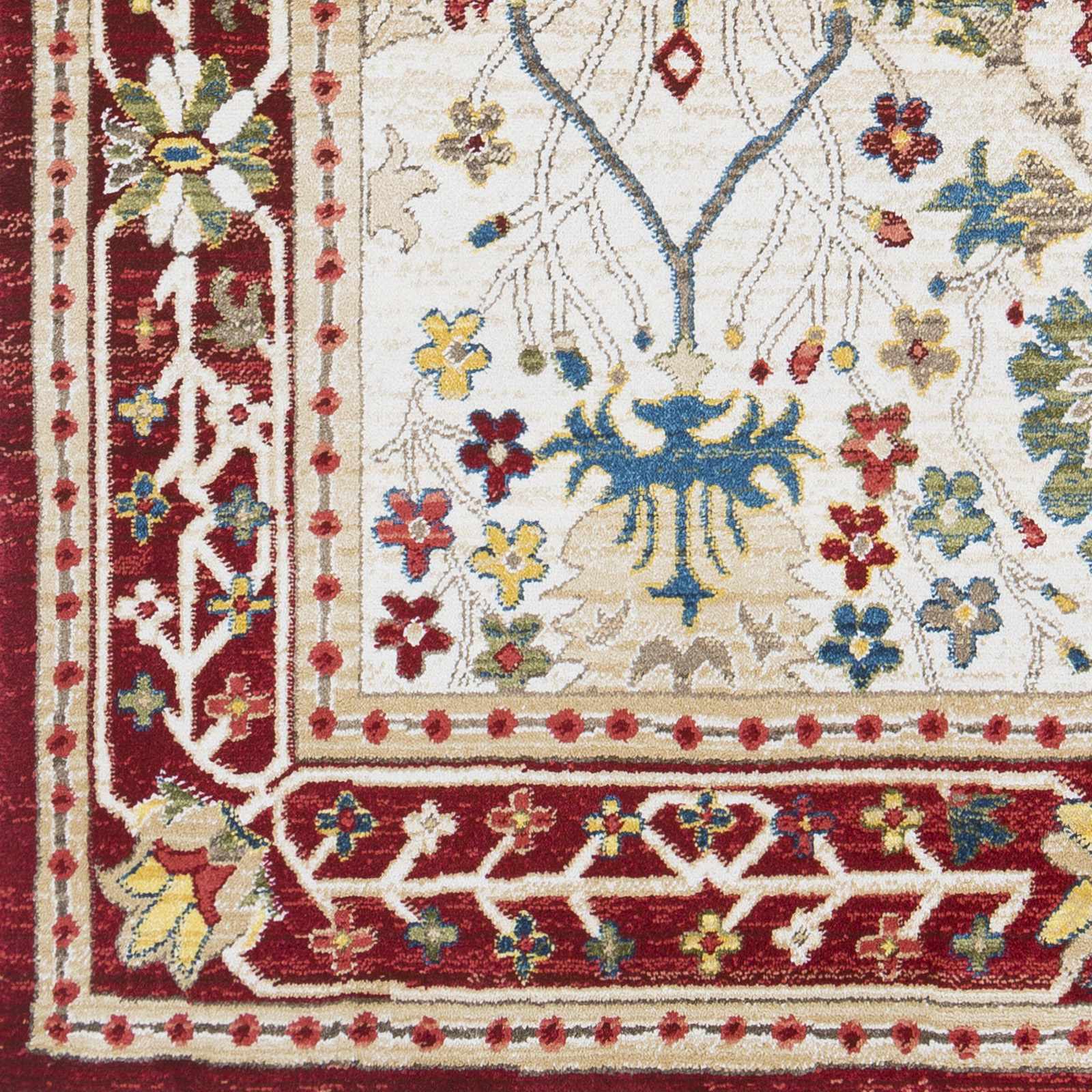 Neola White/Red Damask Area Rug - Image 7