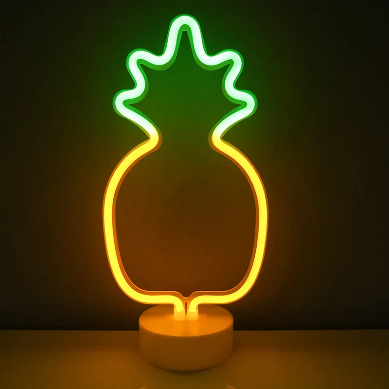 Neon Night Light USB Battery Table Lamp Flamingo Cactus Room Decor for Bedroom - Image 14