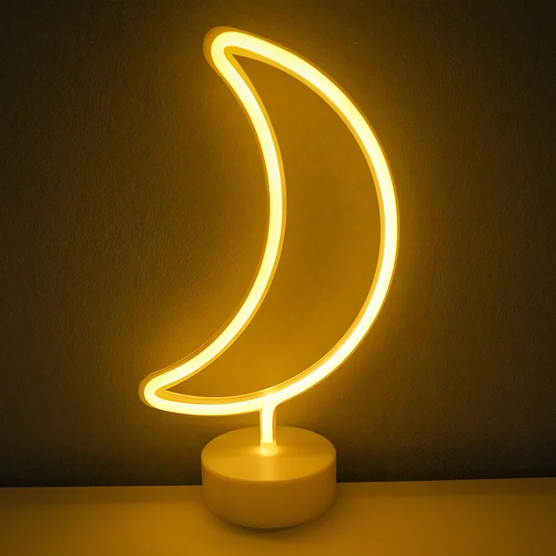 Neon Night Light USB Battery Table Lamp Flamingo Cactus Room Decor for Bedroom - Image 17