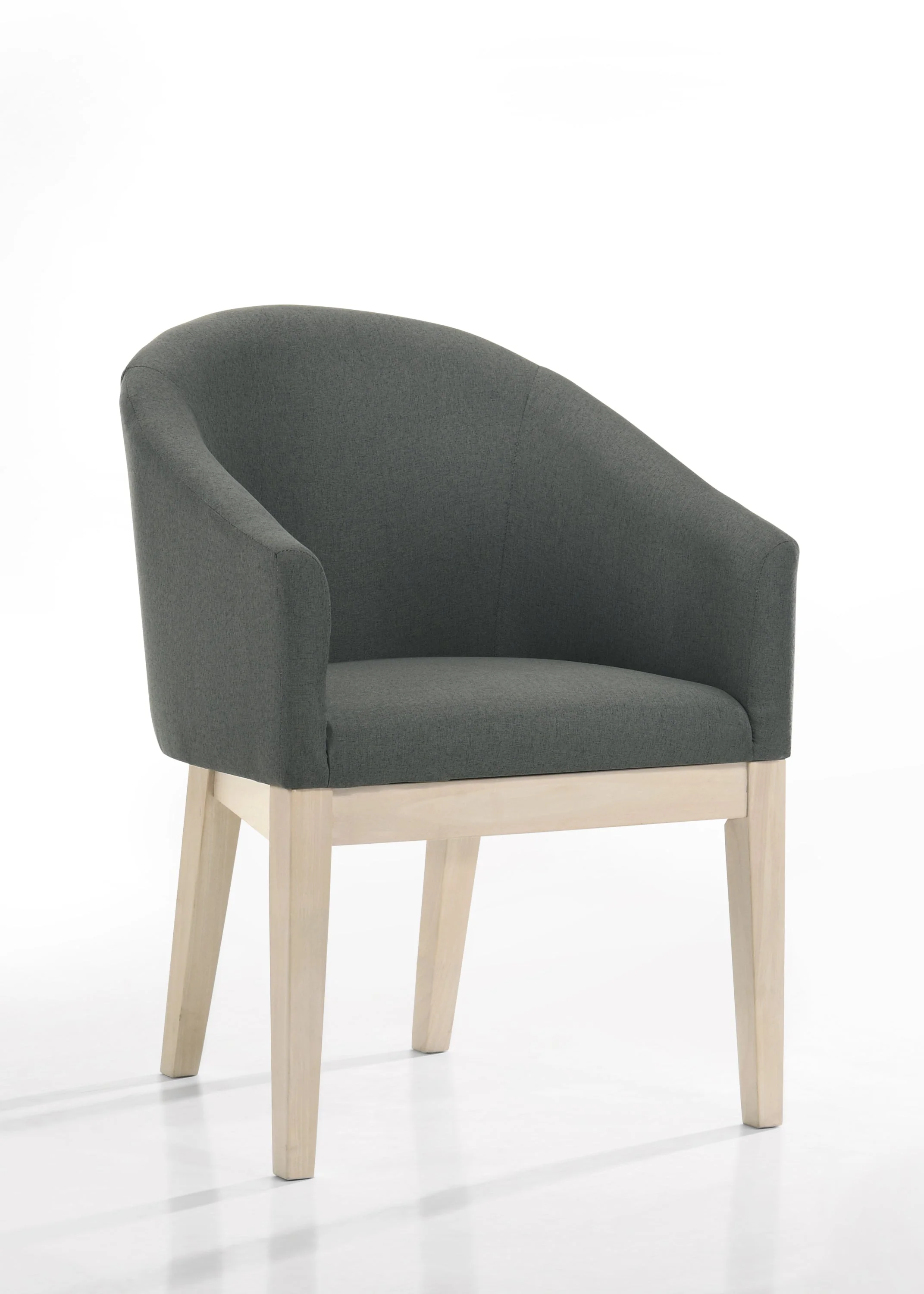 Neroli Set of 2 Gray Fabric 23' Barrel Accent Chairs