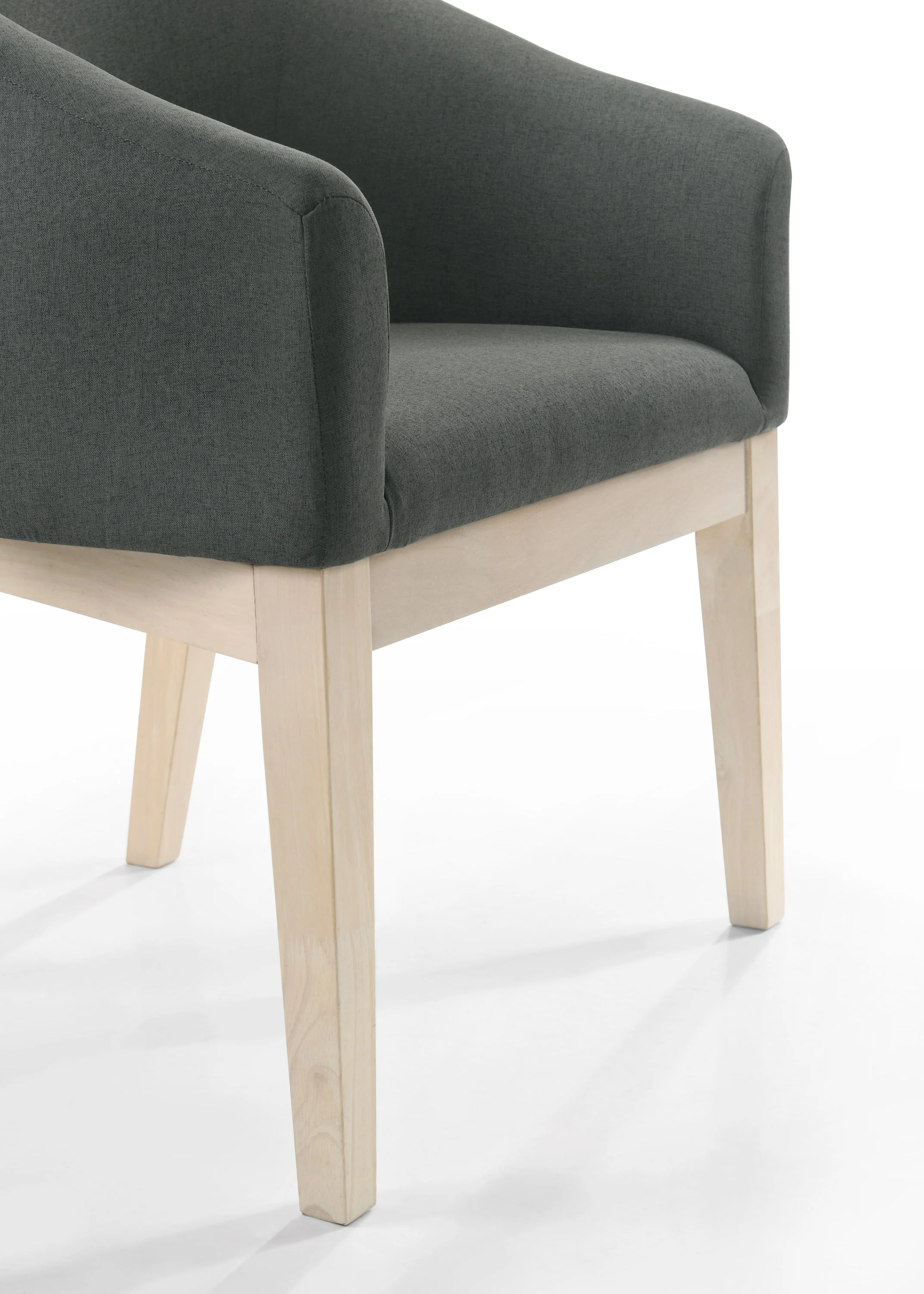 Neroli Set of 2 Gray Fabric 23' Barrel Accent Chairs - Image 4