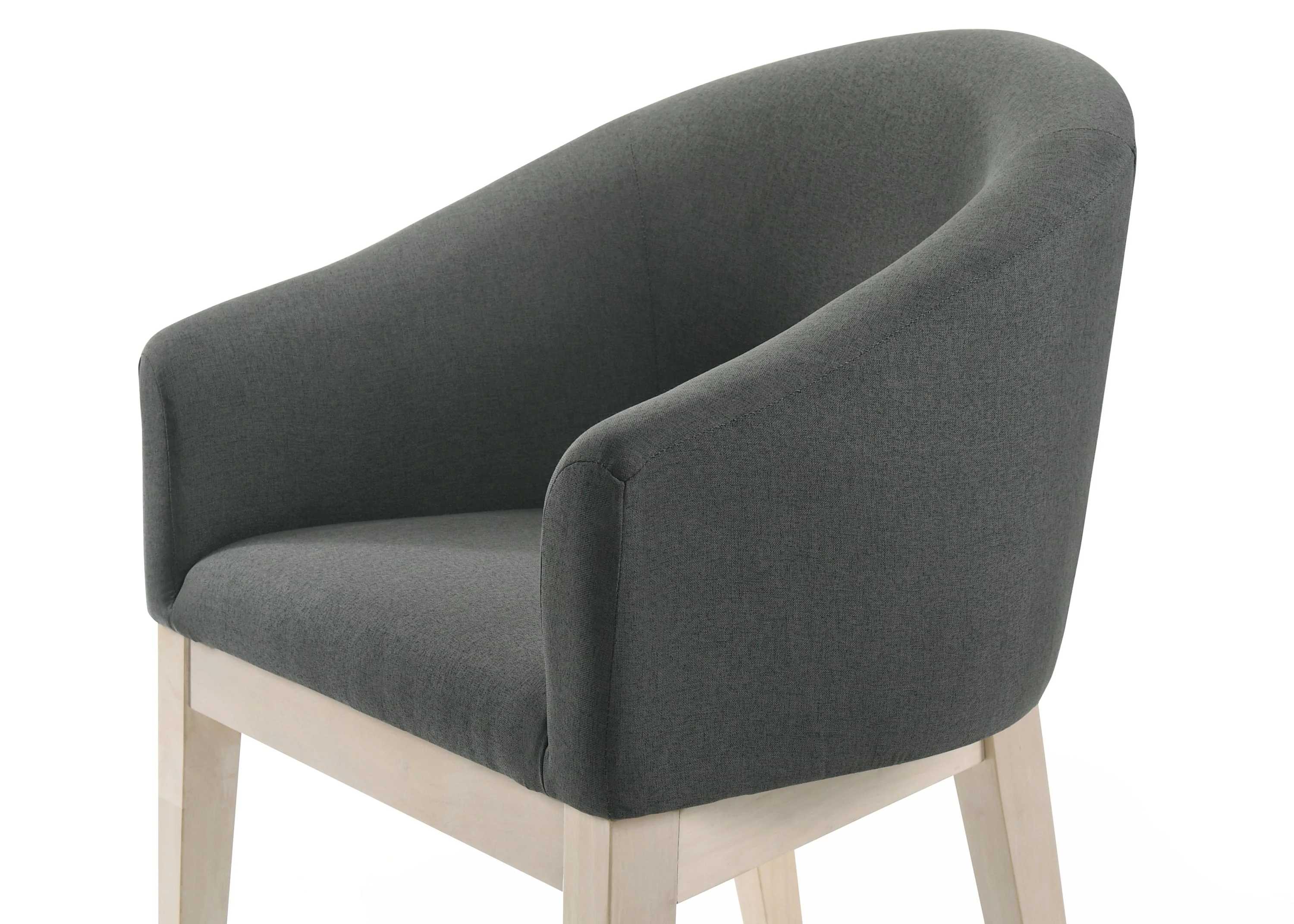 Neroli Set of 2 Gray Fabric 23' Barrel Accent Chairs - Image 5