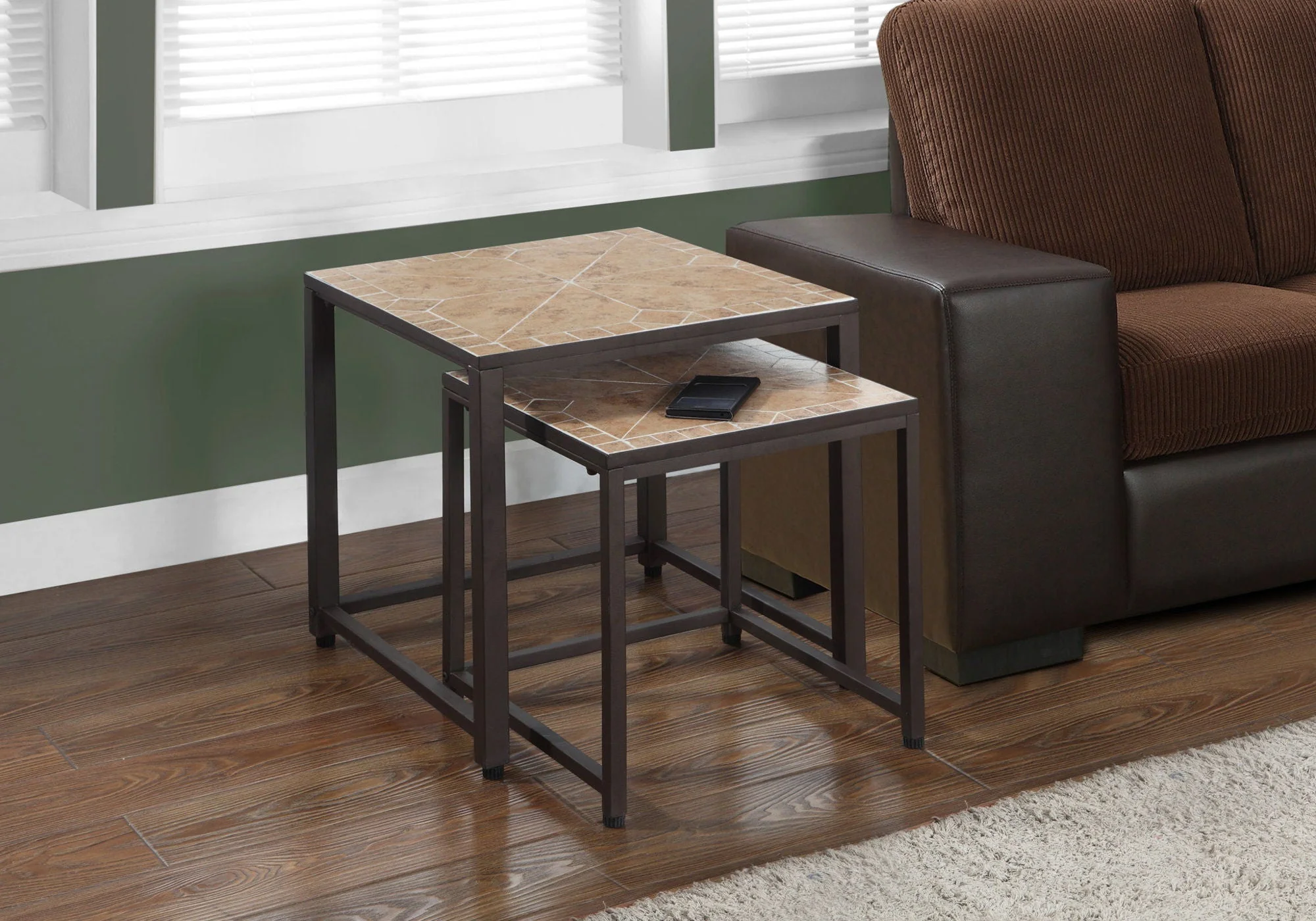 Nesting Table, Space-Saving Design Transitional (Set of 2) - Image 2