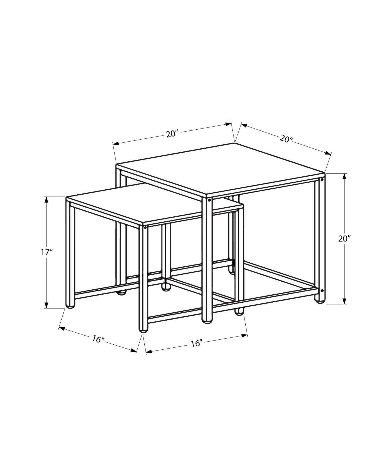 Nesting Table, Space-Saving Design Transitional (Set of 2) - Image 4