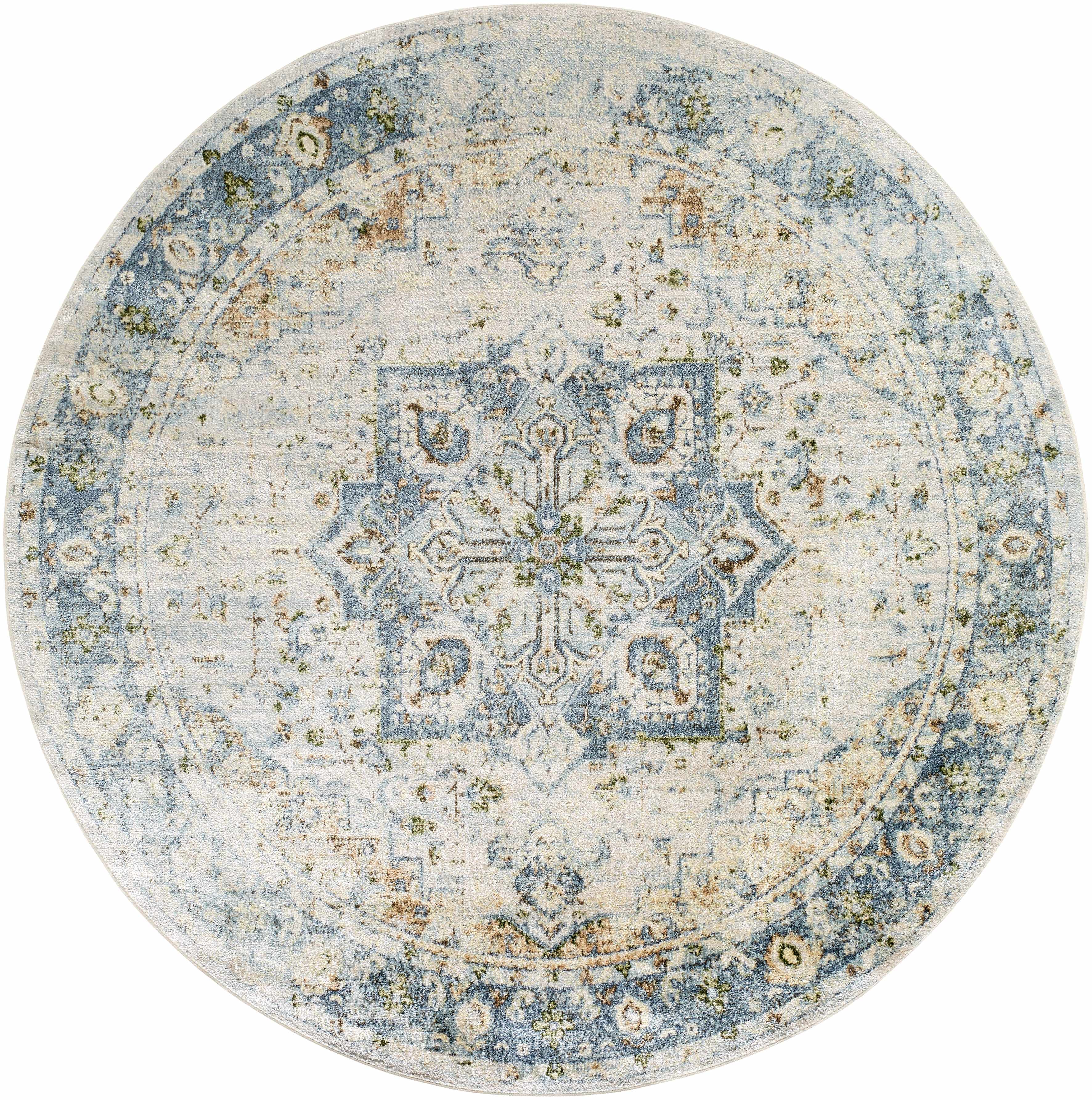 Neta Orange & Light Blue Washable Area Rug - Image 4