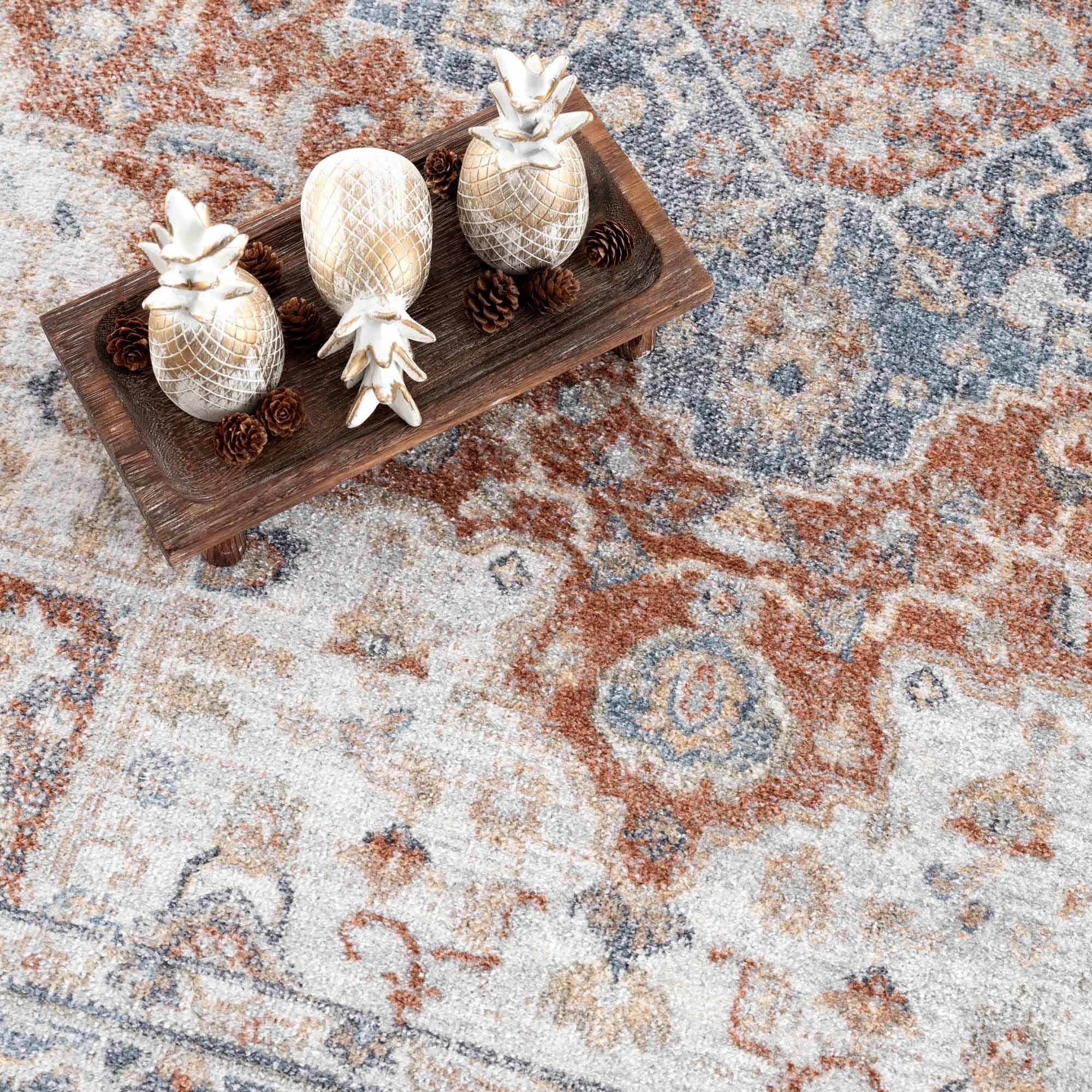 Neta Red & Blue Flat Pile Washable Rug - Image 11