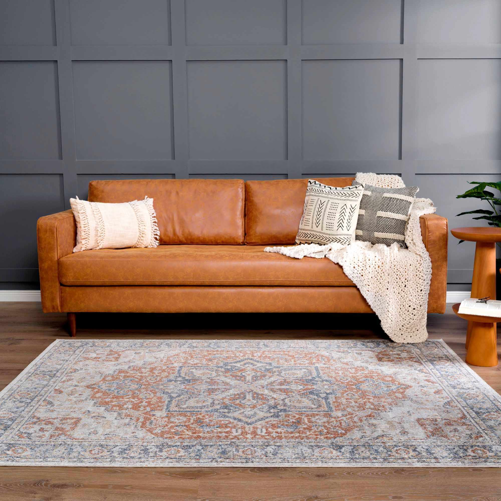 Neta Red & Blue Flat Pile Washable Rug - Image 14