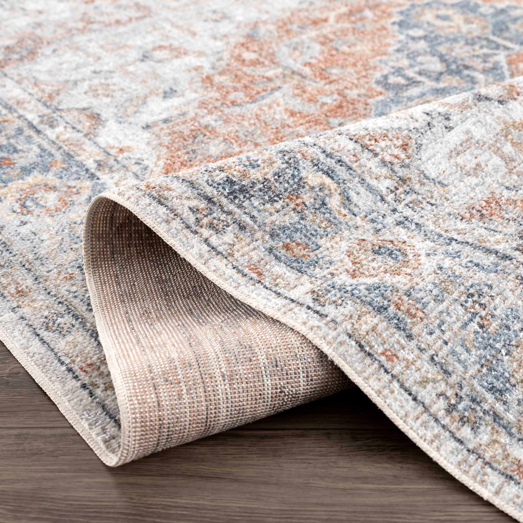 Neta Red & Blue Flat Pile Washable Rug - Image 16