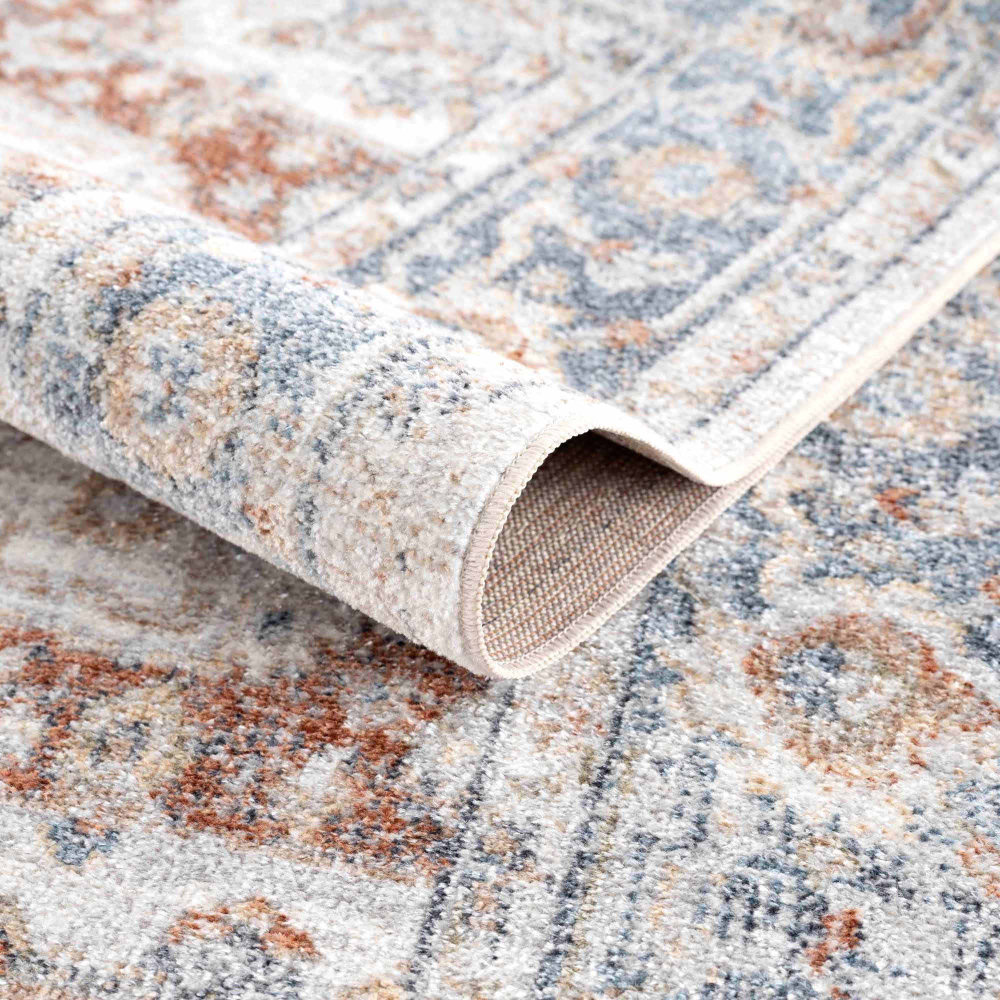 Neta Red & Blue Flat Pile Washable Rug - Image 5
