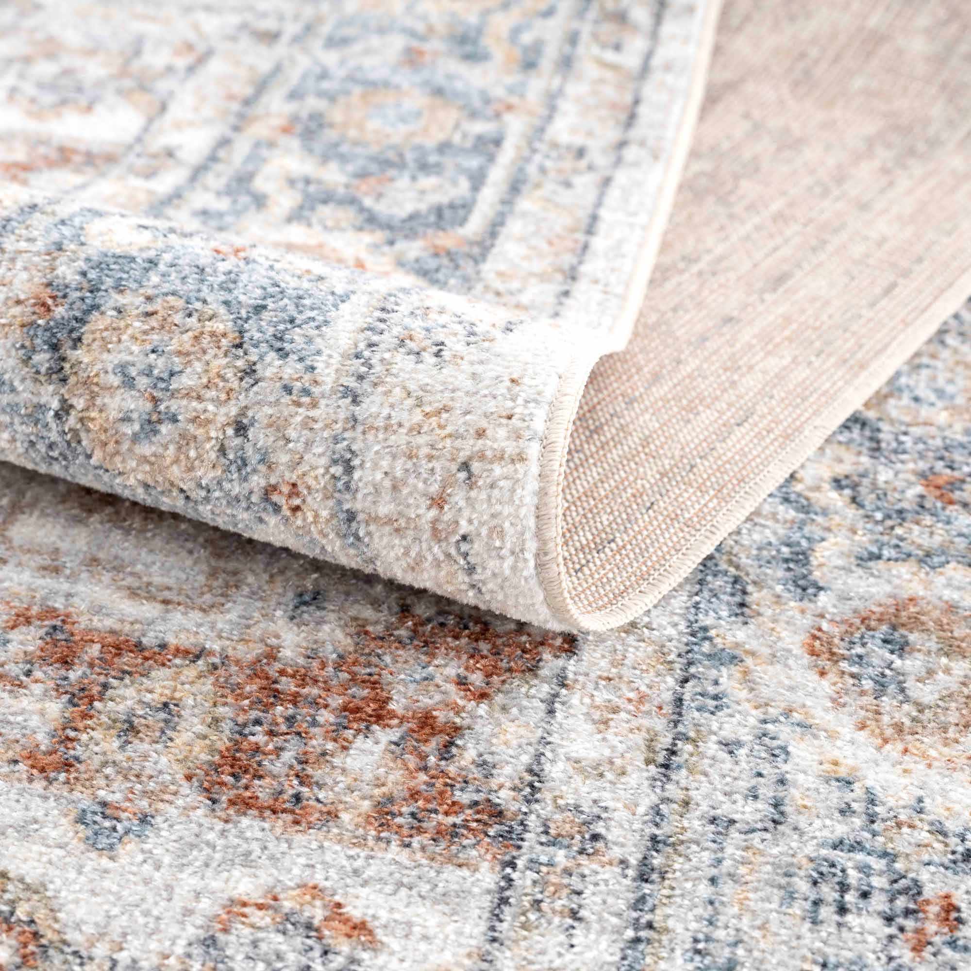 Neta Red & Blue Flat Pile Washable Rug - Image 6