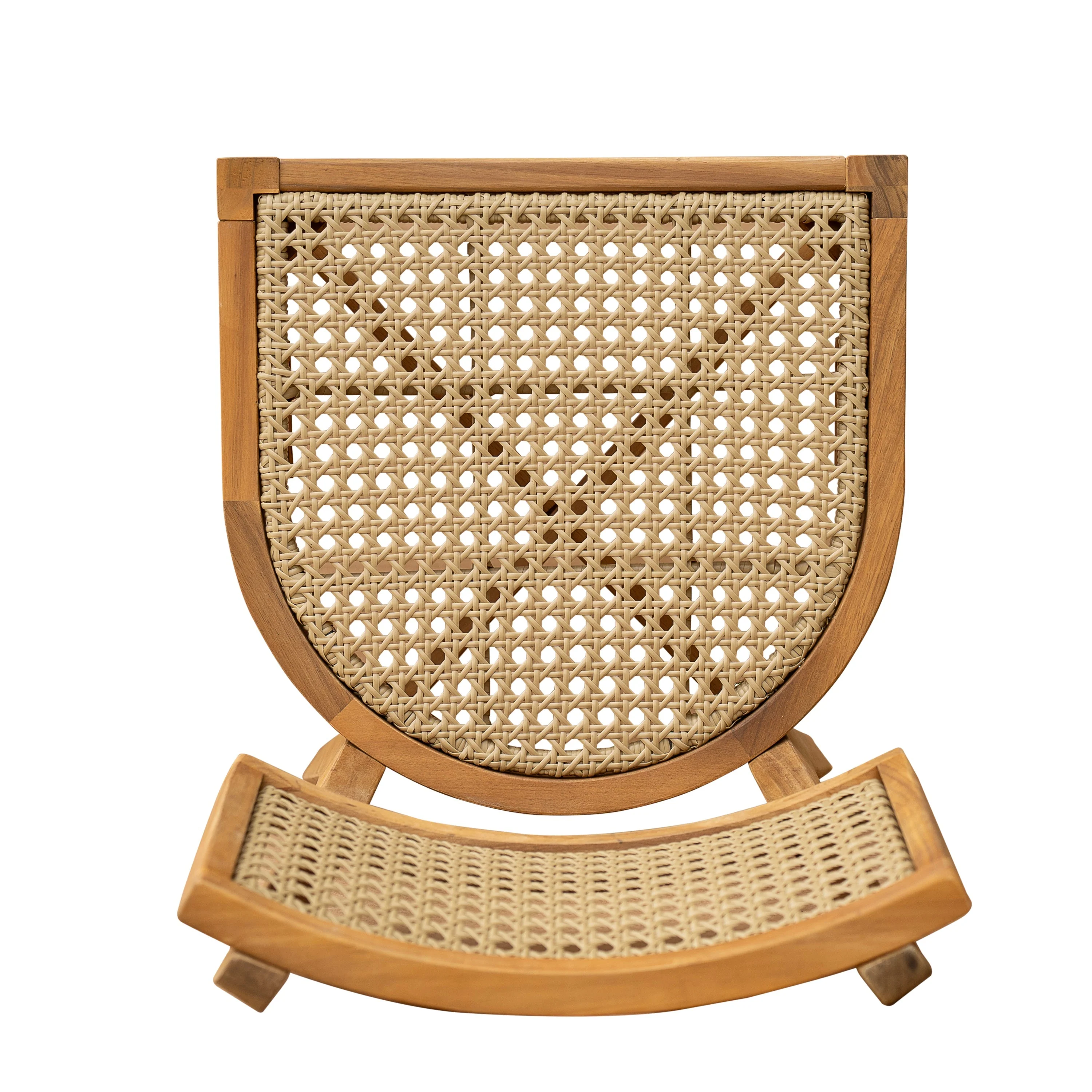 Netro Acacia Wood Dining Chair with Light Brown Wicker - Image 10