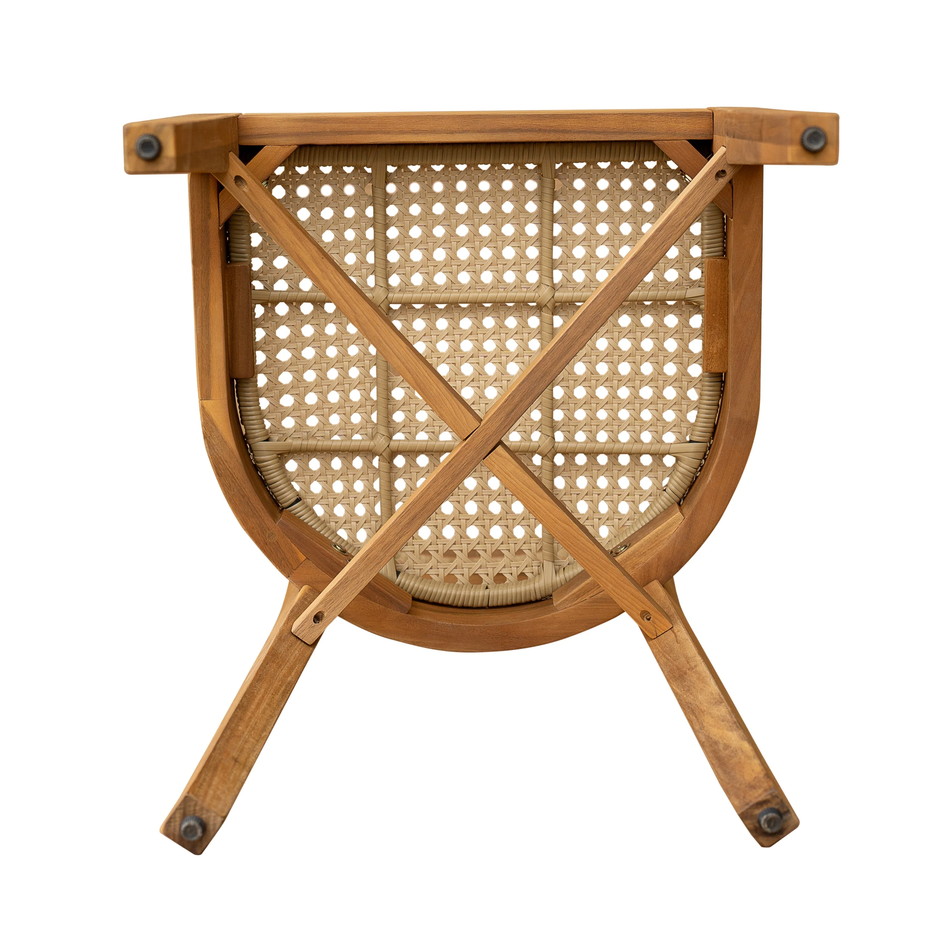 Netro Acacia Wood Dining Chair with Light Brown Wicker - Image 11