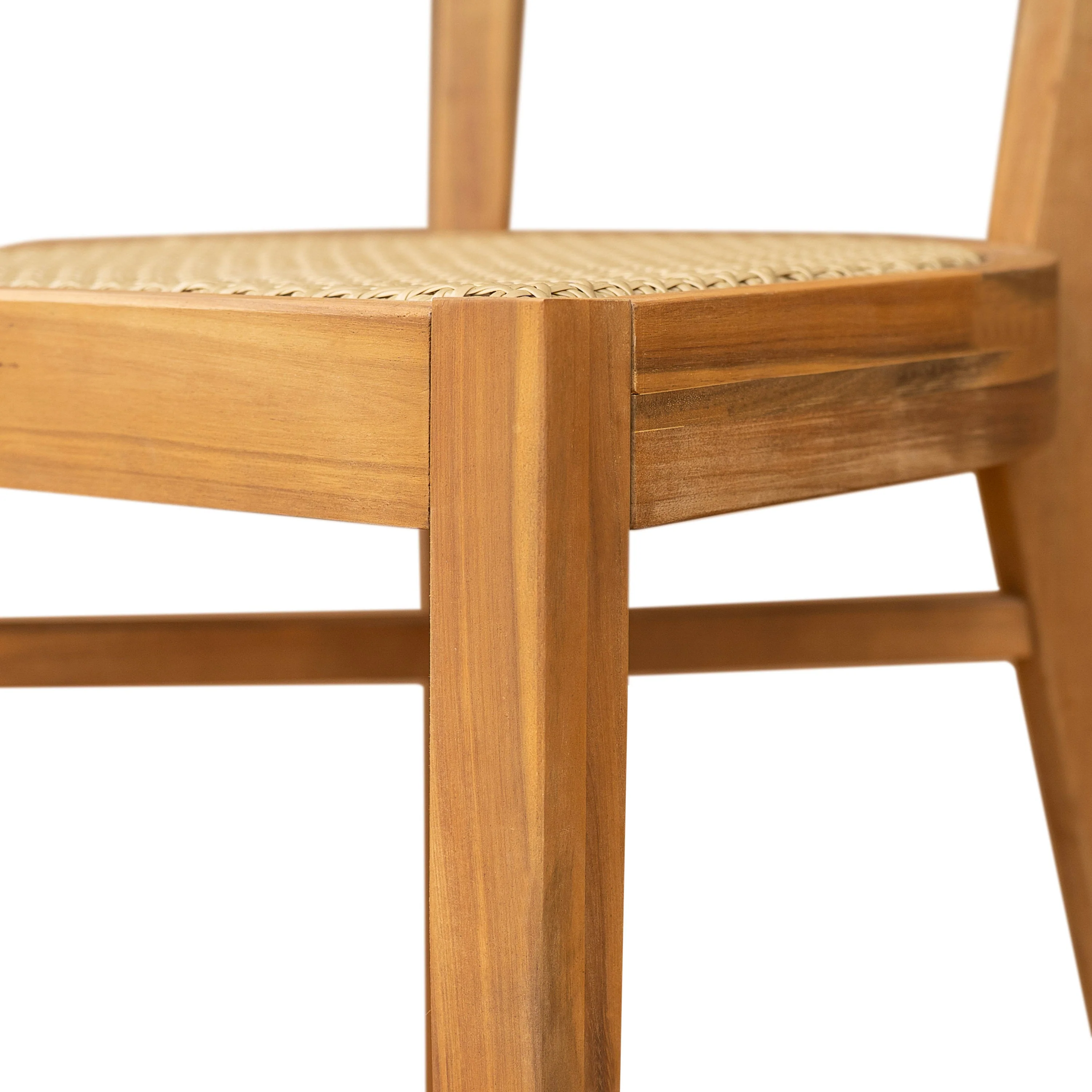 Netro Acacia Wood Dining Chair with Light Brown Wicker - Image 13