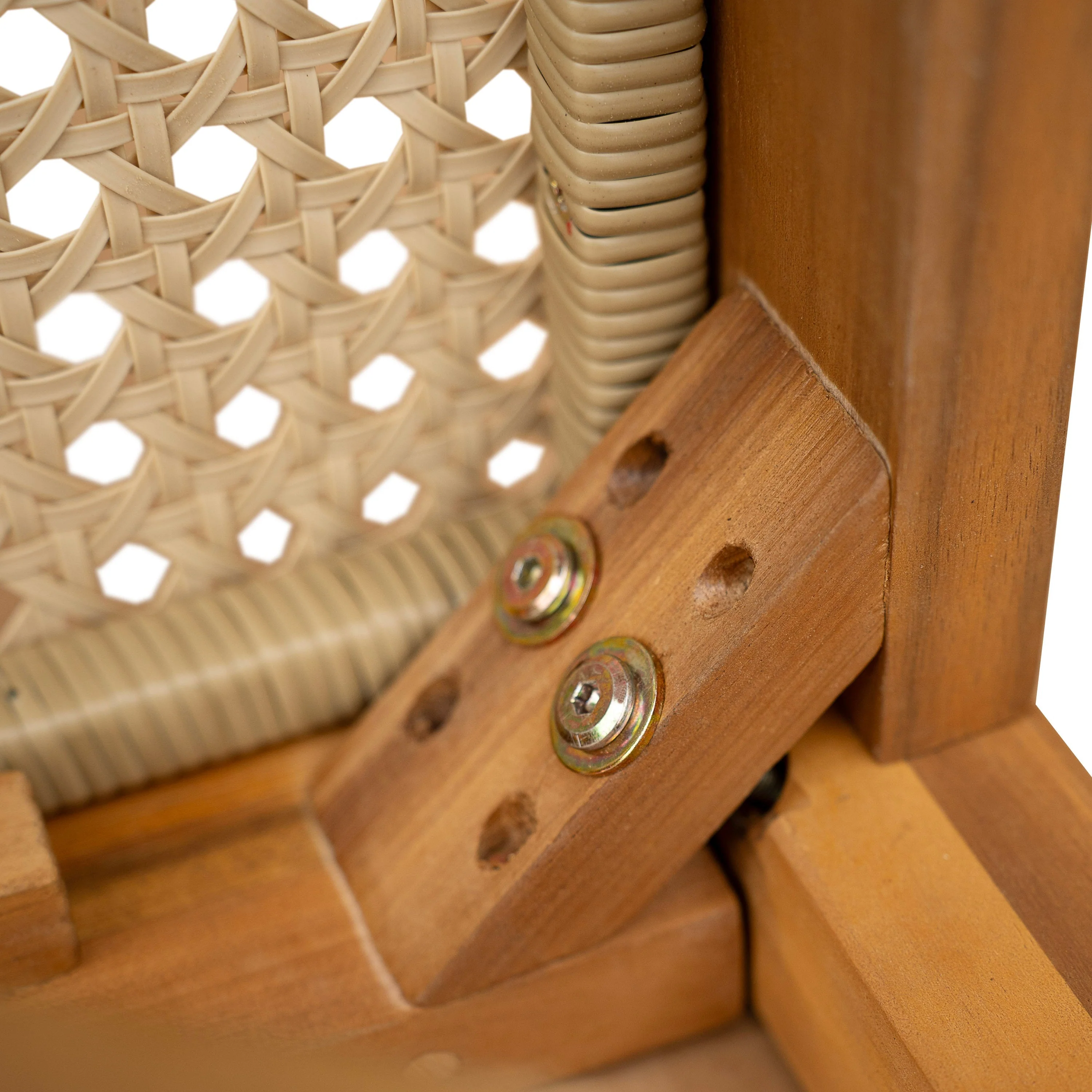 Netro Acacia Wood Dining Chair with Light Brown Wicker - Image 18