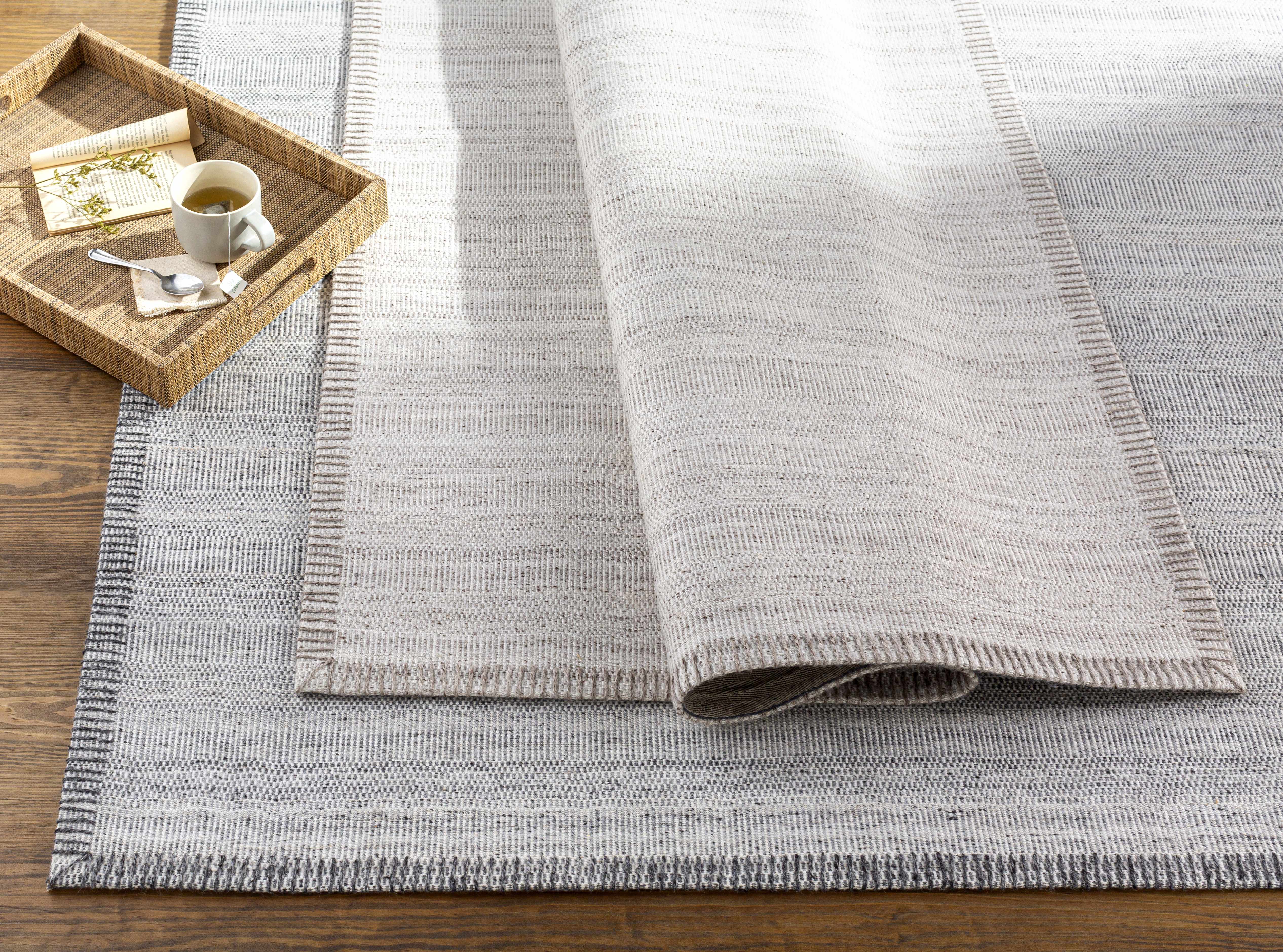 Nettleham Silver Viscose Rug - Clearance - Image 3