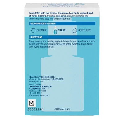 Neutrogena Hydro Boost Hyaluronic Acid Face Serum with Vitamin B5 for Dry Skin 1 fl oz - Imperfect Box - Image 8