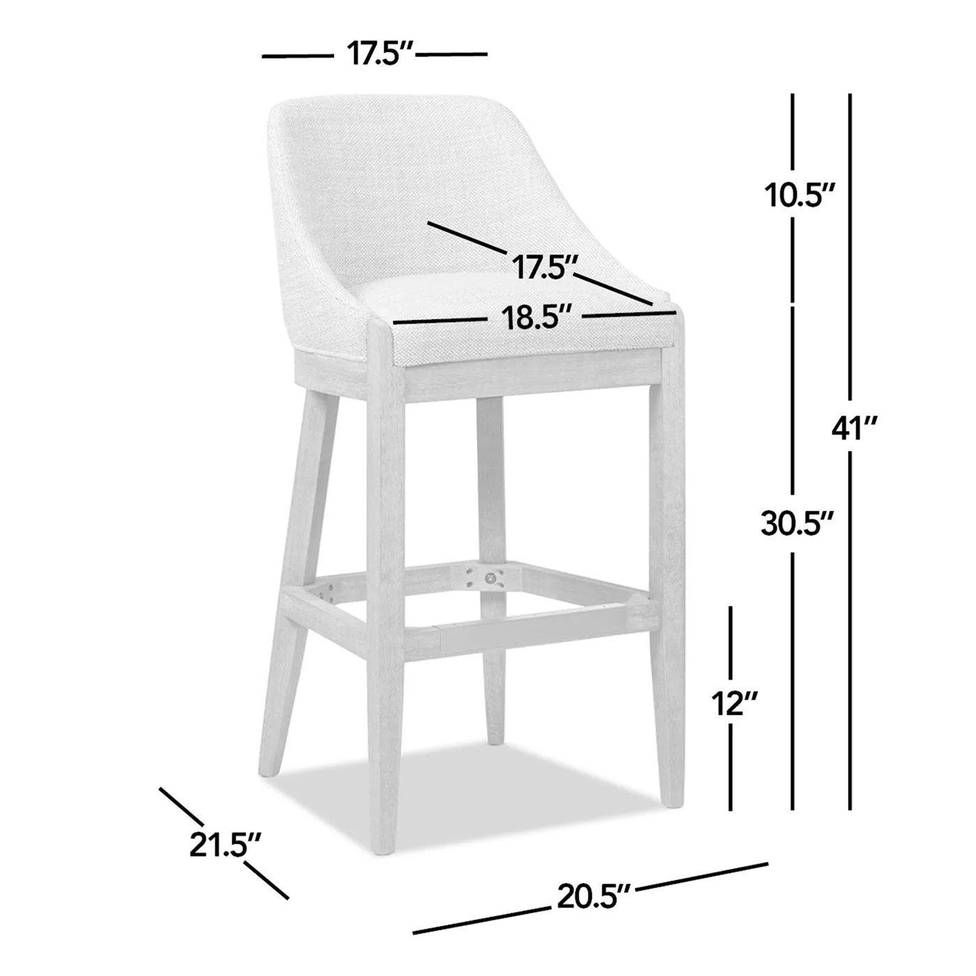 Newport 30.5' Coastal Curved Back Upholstered Barstool - Image 14