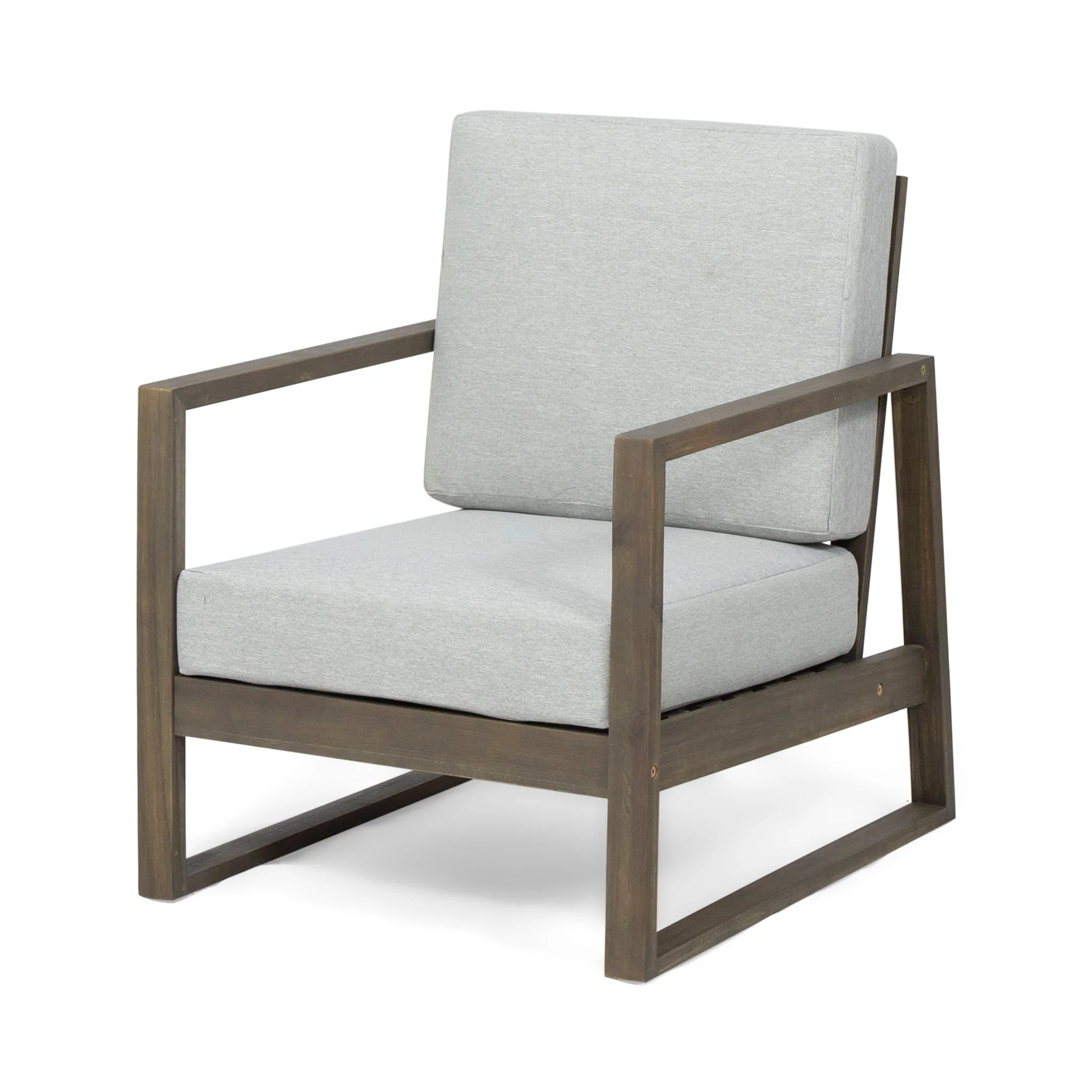 Nexusia Outdoor Acacia Wood Club Chair With Slat Design - Image 2
