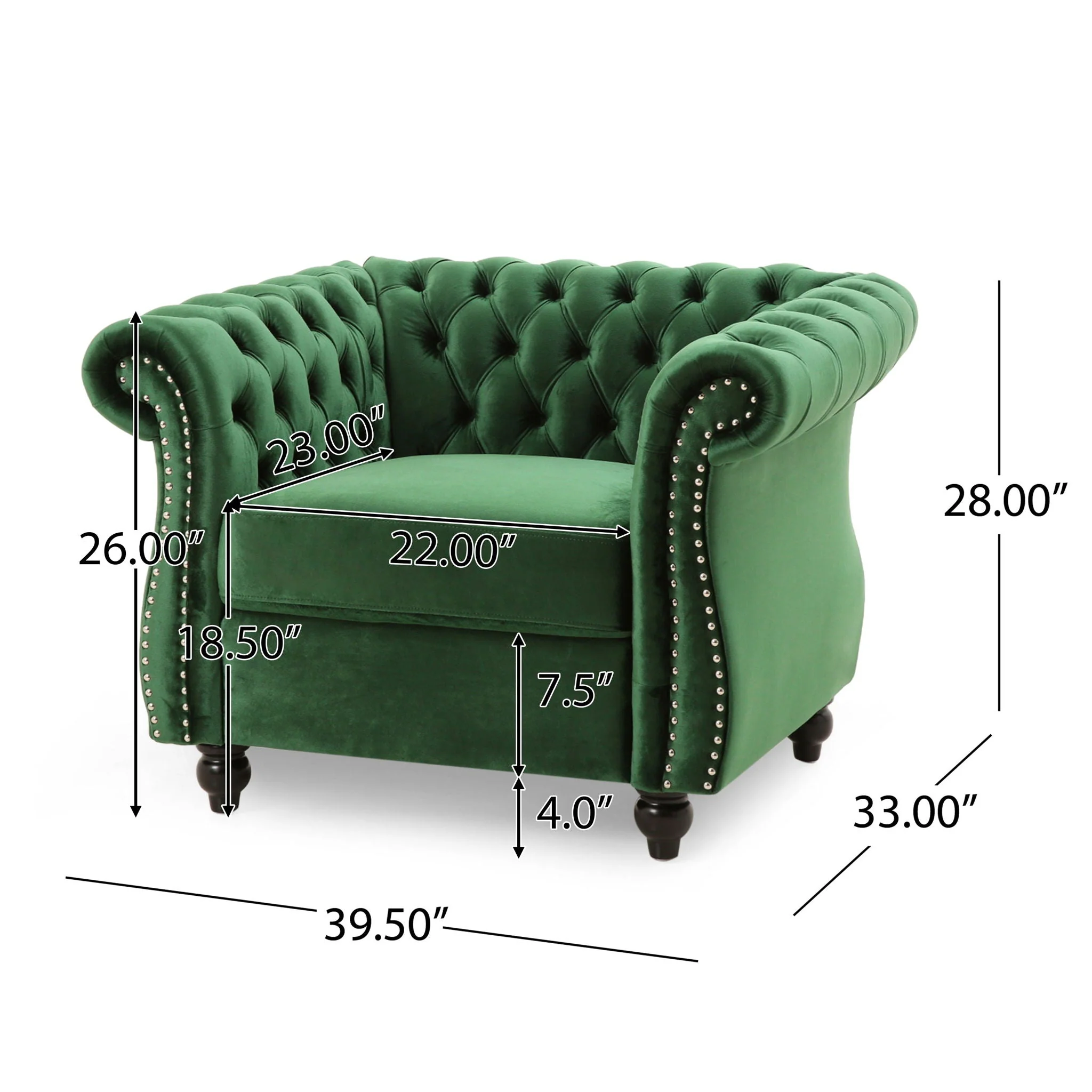 Nexuson - Upholstered Chesterfield Chair With Deep Tufted And Nailhead Trim - Image 11