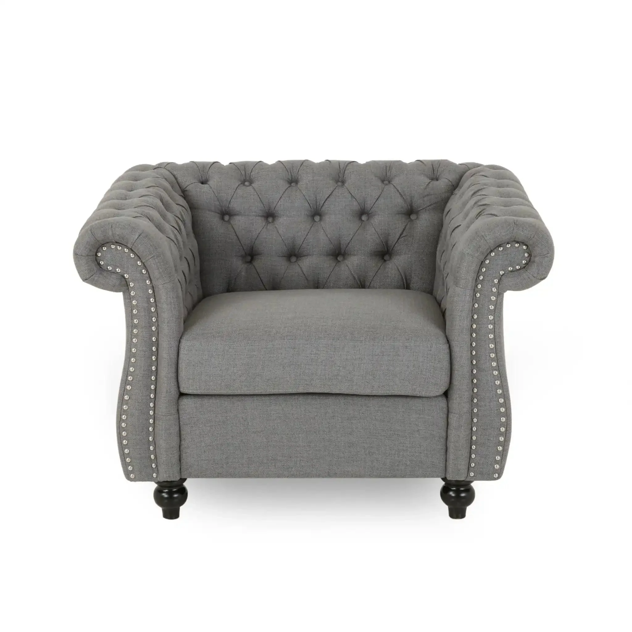 Nexuson - Upholstered Chesterfield Chair With Deep Tufted And Nailhead Trim - Image 12