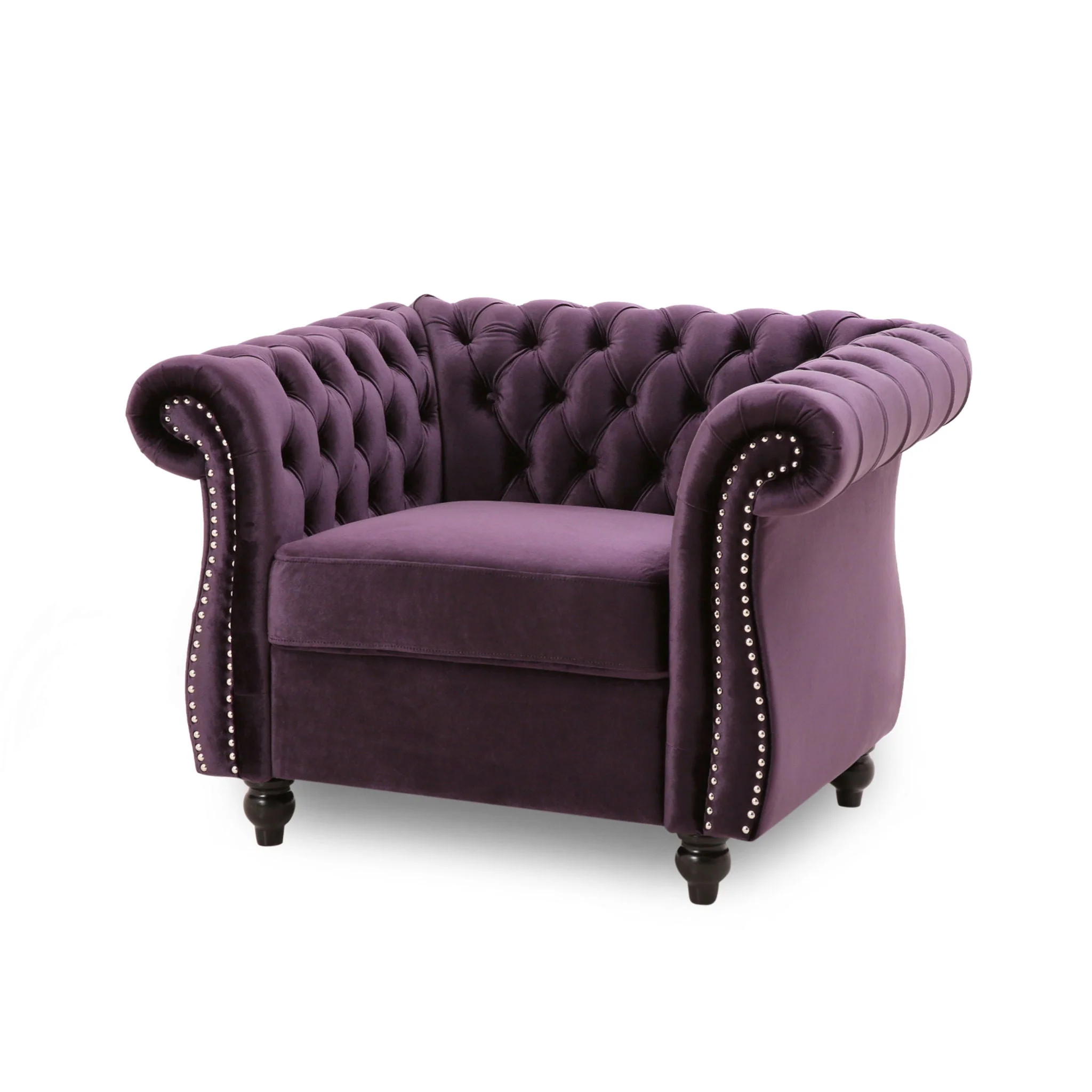 Nexuson - Upholstered Chesterfield Chair With Deep Tufted And Nailhead Trim - Image 2
